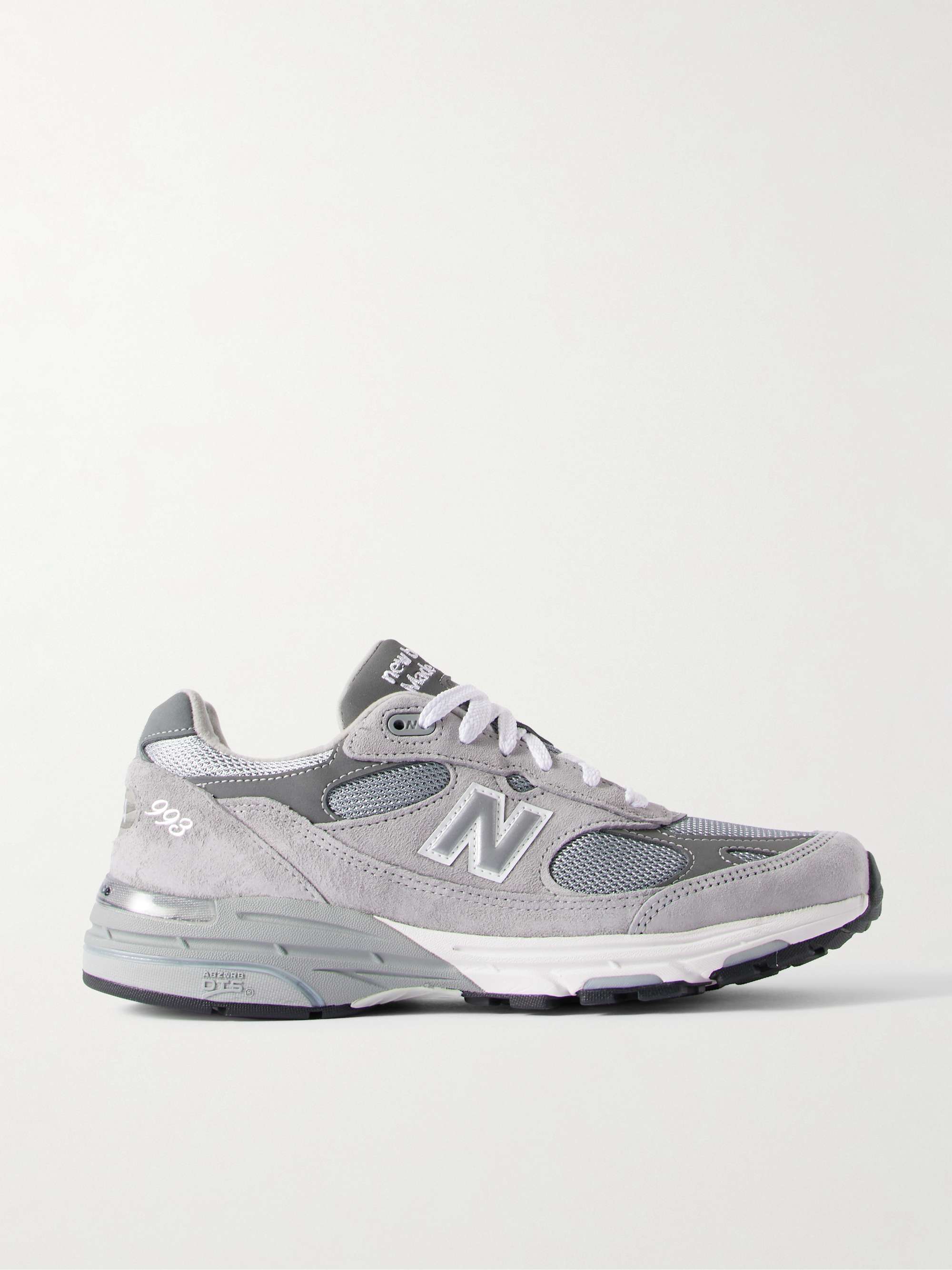 NEW BALANCE MIUSA 993 Suede, Mesh and Leather Sneakers