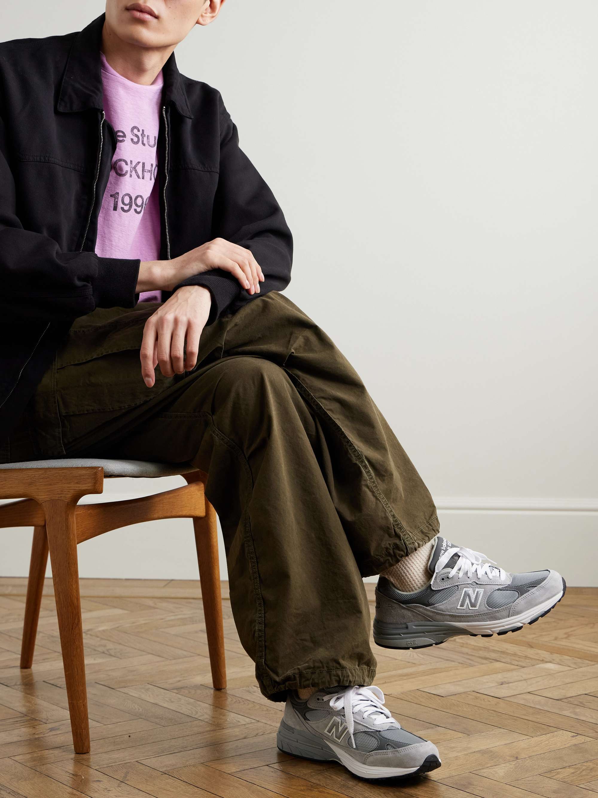 NEW BALANCE MIUSA 993 Suede, Mesh and Leather Sneakers