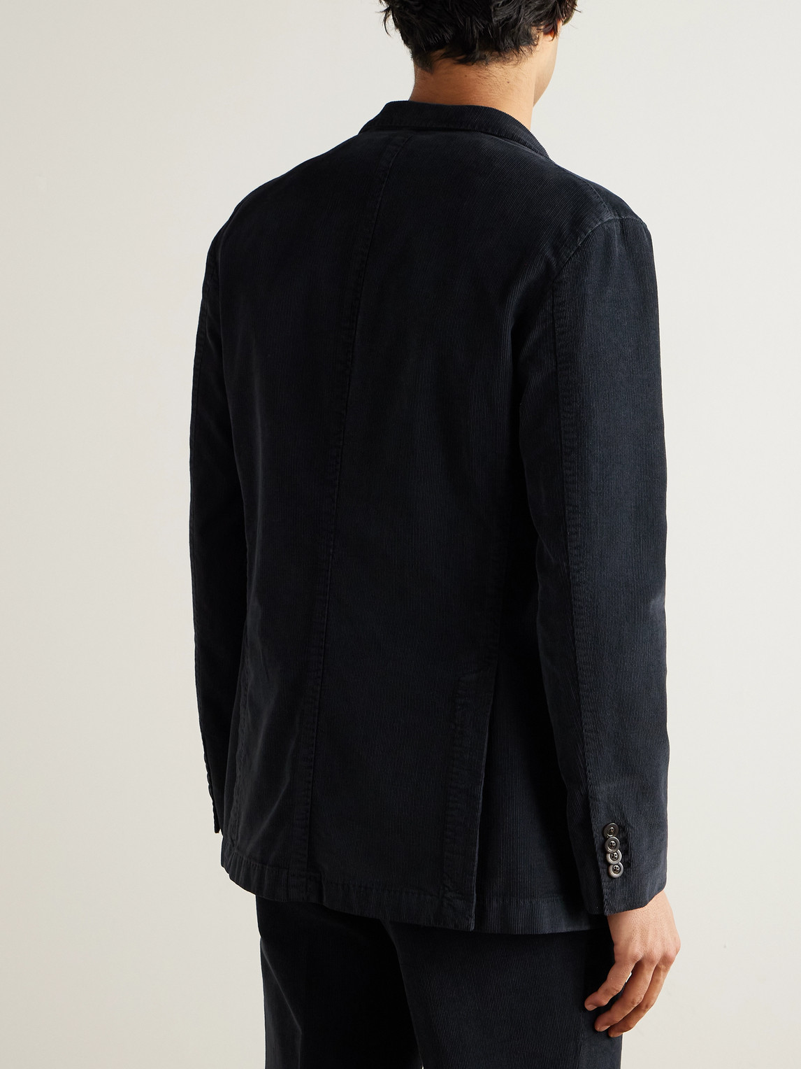 Boglioli Stretch-cotton And Modal-blend Corduroy Suit Jacket In Blue