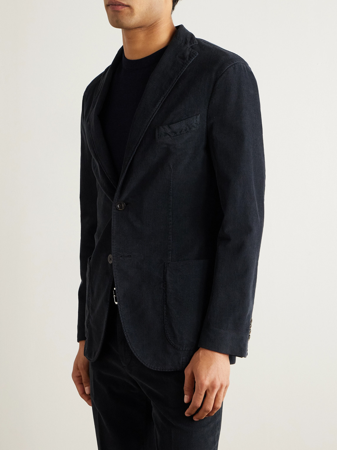 Boglioli Stretch-cotton And Modal-blend Corduroy Suit Jacket In Blue
