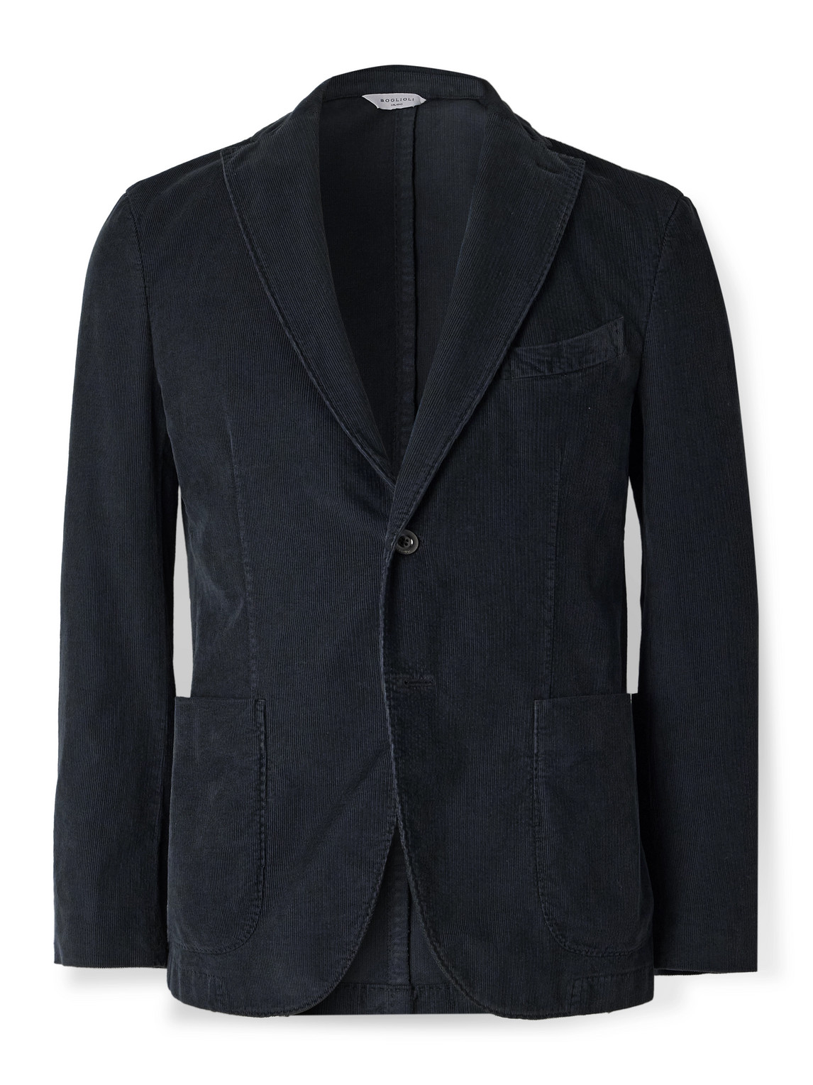 Boglioli Stretch-cotton And Modal-blend Corduroy Suit Jacket In Blue