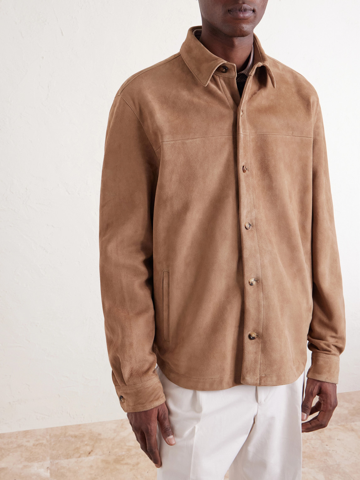  Boglioli - Suede Overshirt - Men - Neutrals - Xl 