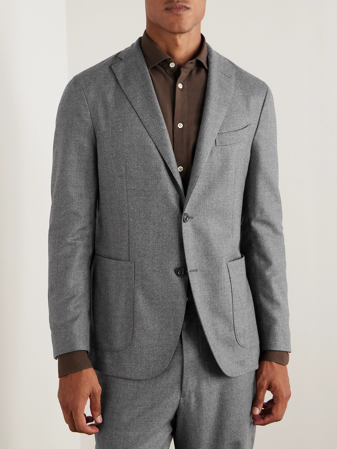 Boglioli Man Blazer Khaki Size 38 Virgin Wool In Gray