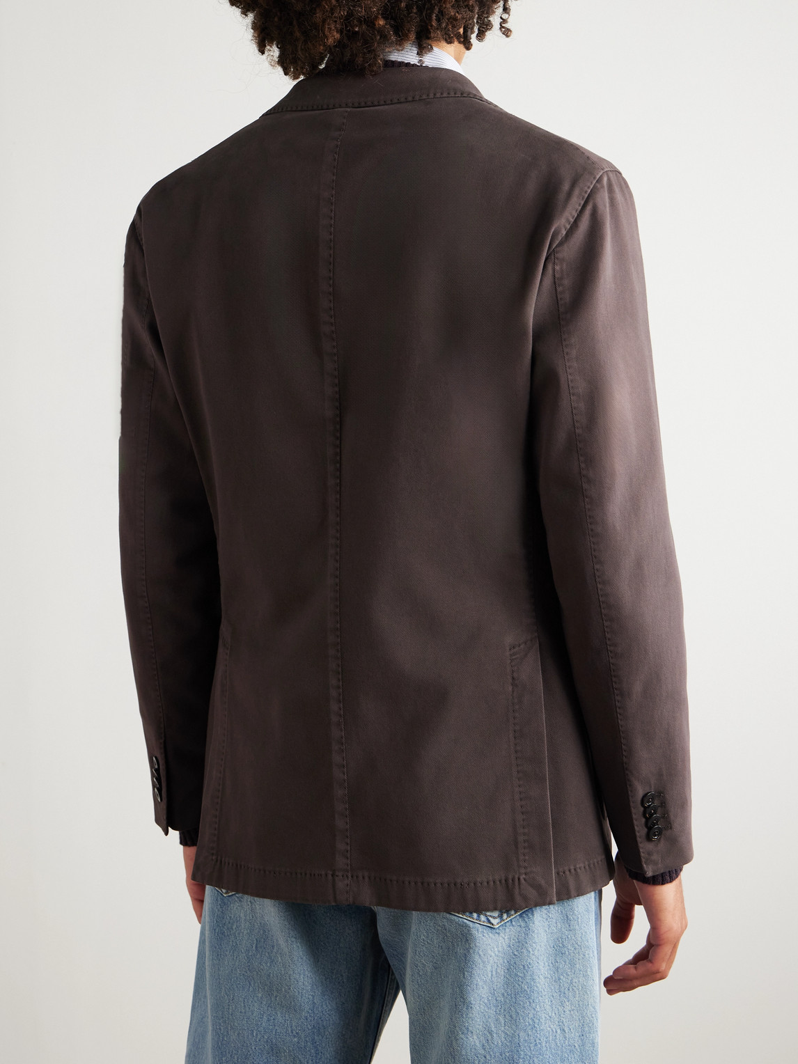 Boglioli Cotton-blend Twill Suit Jacket In Brown