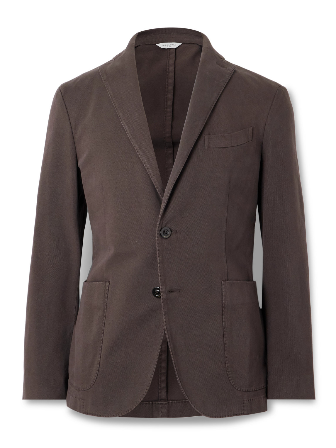 Boglioli Cotton-blend Twill Suit Jacket In Brown