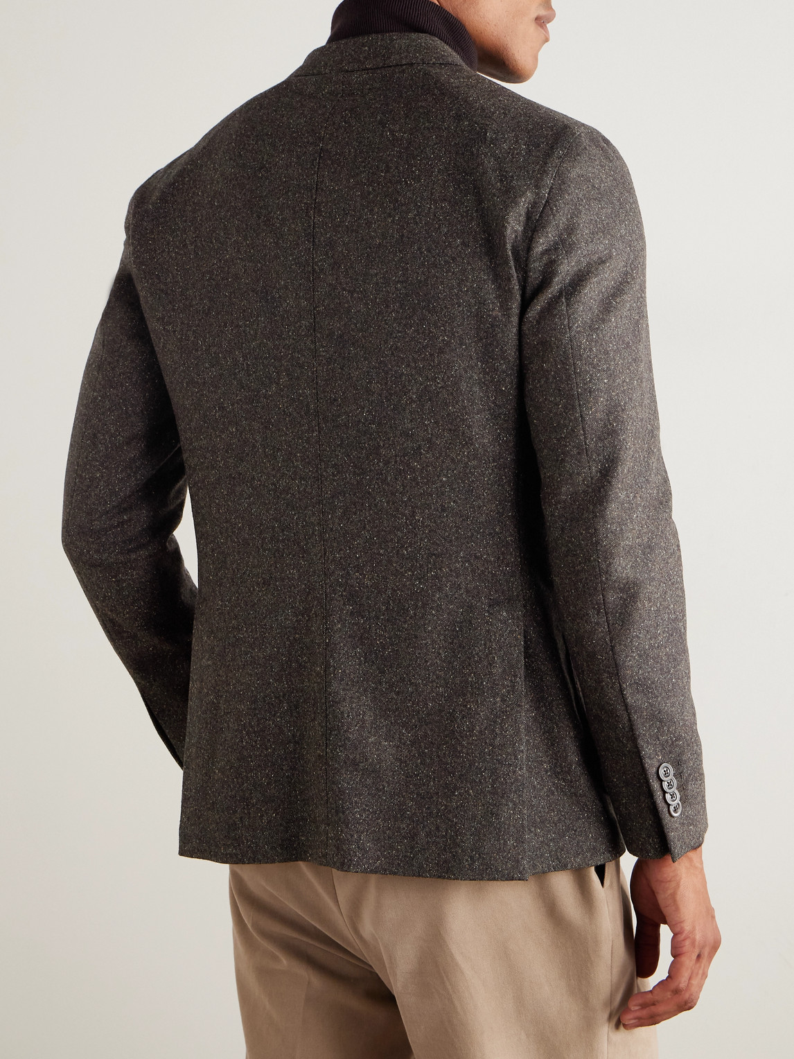 Boglioli Double-breasted Virgin Wool-blend Blazer In Brown