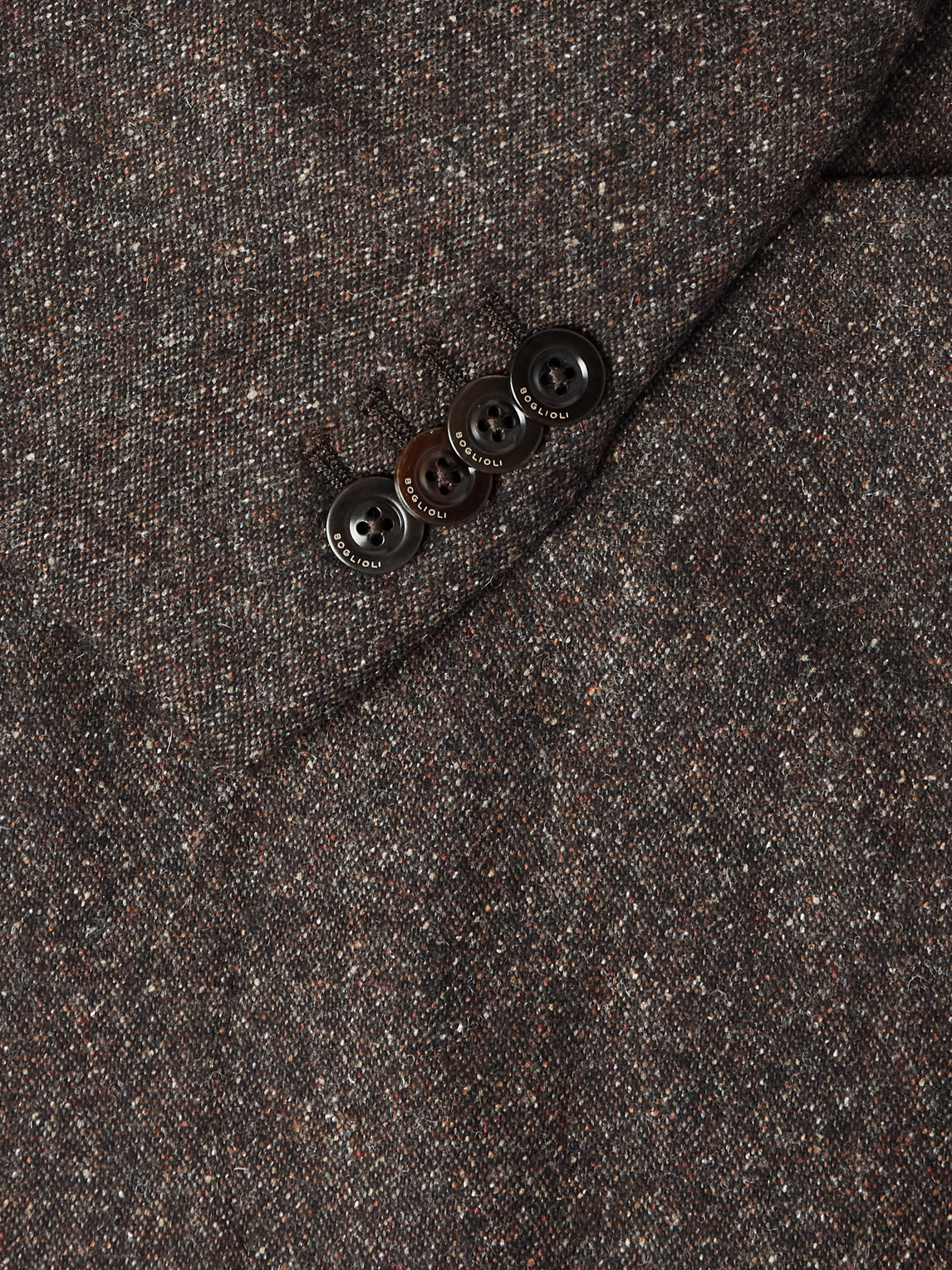 Boglioli Double-breasted Virgin Wool-blend Blazer In Brown