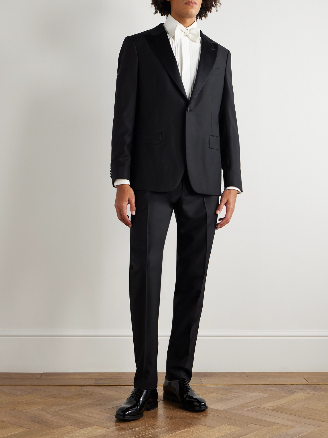 Boglioli Satin-trimmed Virgin Wool-blend Tuxedo Jacket In Black