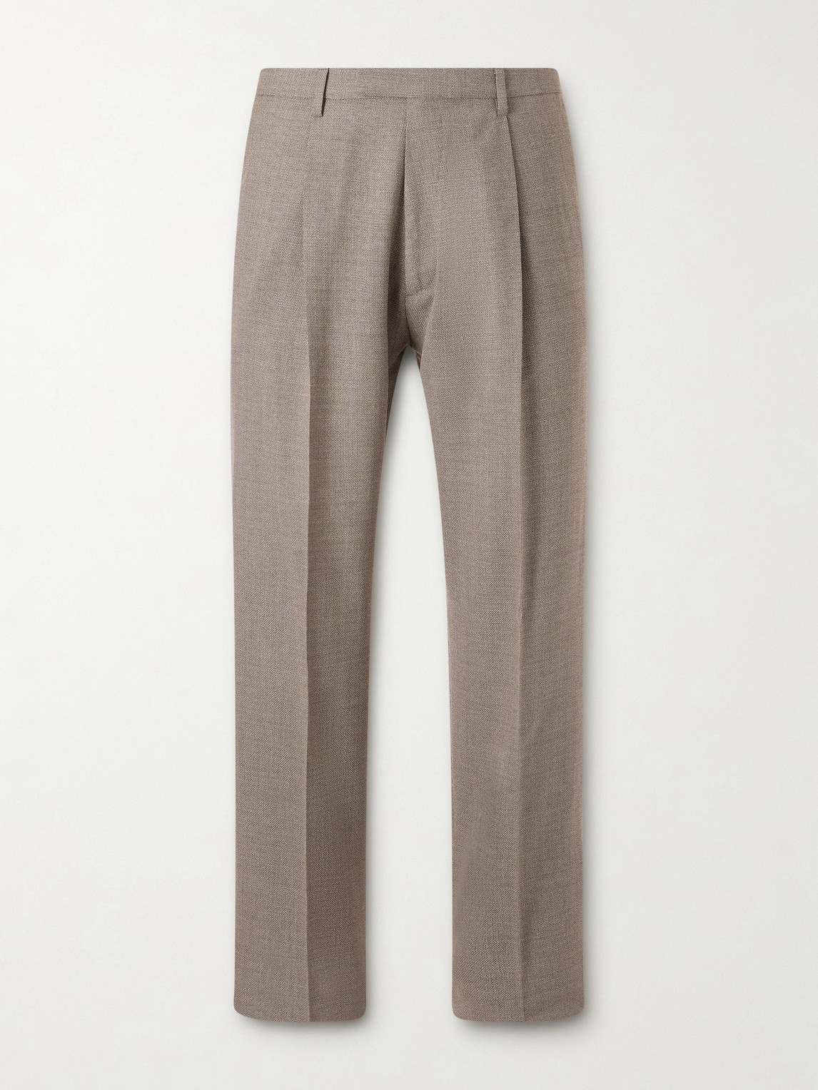 Boglioli Straight-Leg Pleated Virgin Wool-Hopsack Suit Trousers - Men
