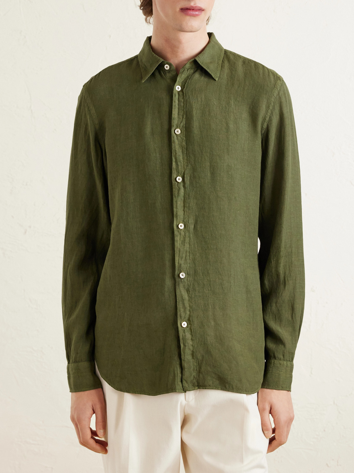  Boglioli - Linen Shirt - Men - Green - Eu 39 
