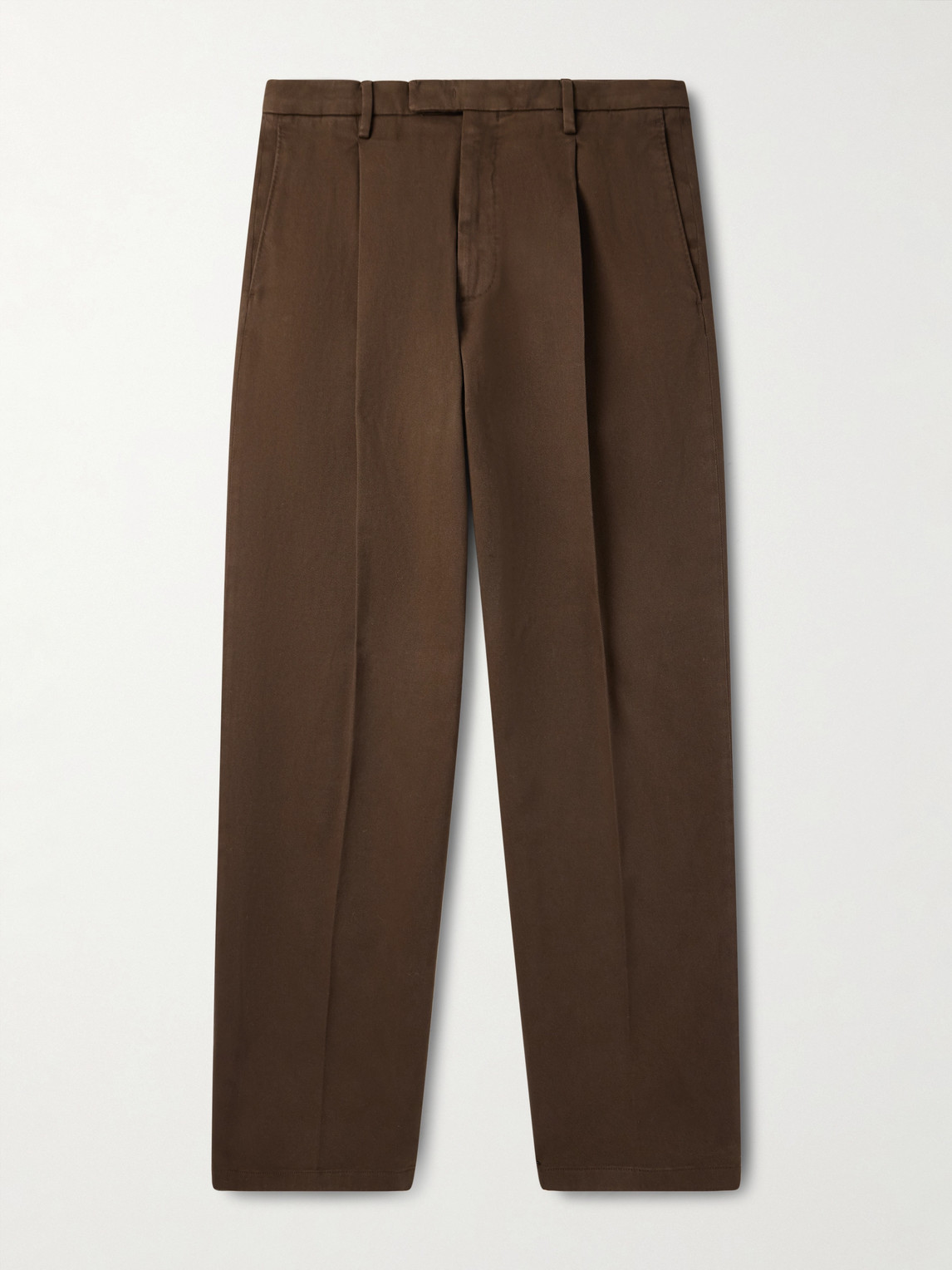 Boglioli Straight-Leg Garment-Dyed Cotton-Blend Twill Trousers - Men