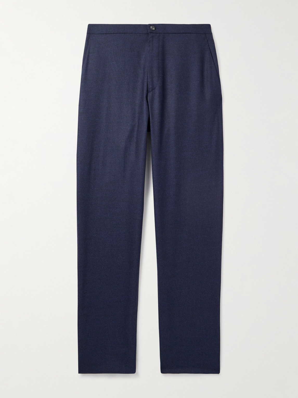 Boglioli Straight-Leg Virgin Wool-Flannel Drawstring Trousers - Men