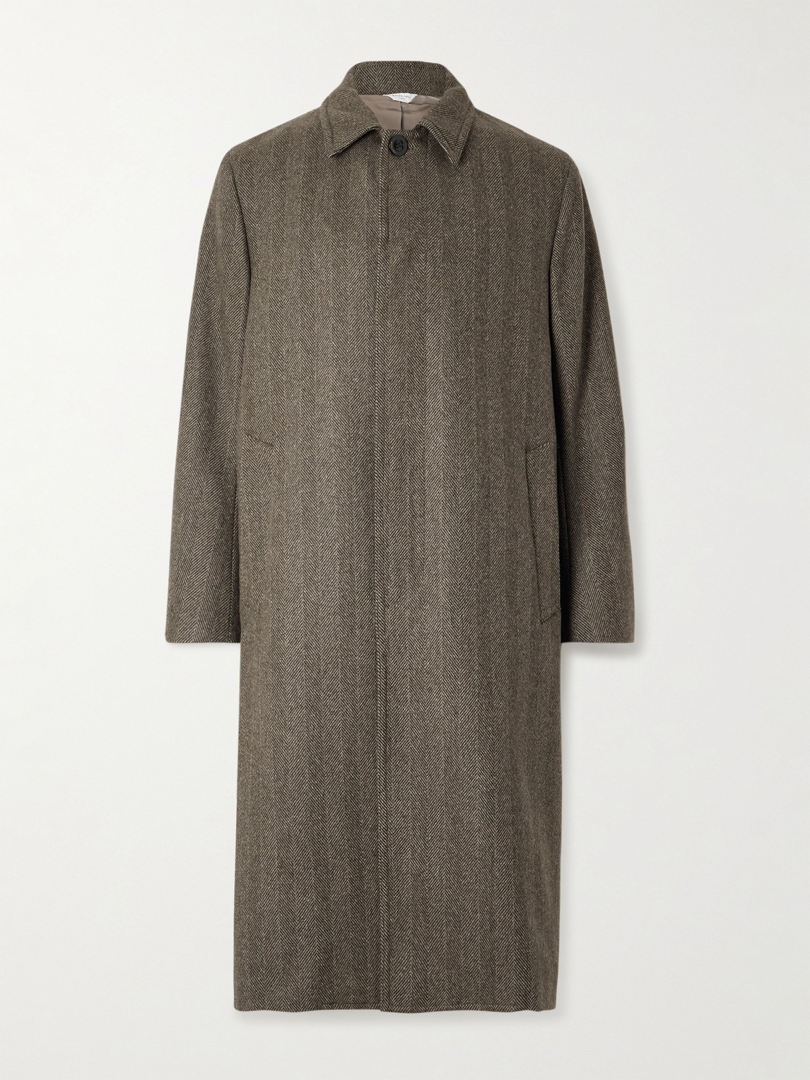 Boglioli Loden Herringbone Wool-blend Coat In Brown