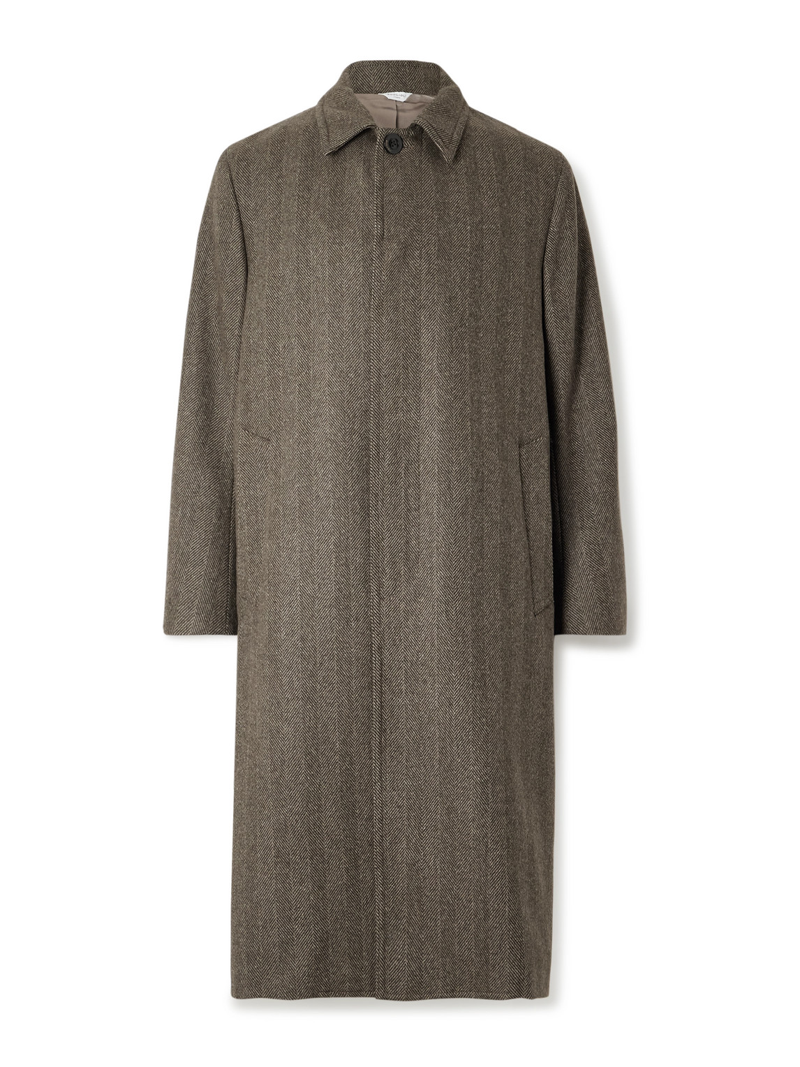 Boglioli Loden Herringbone Wool-blend Coat In Brown