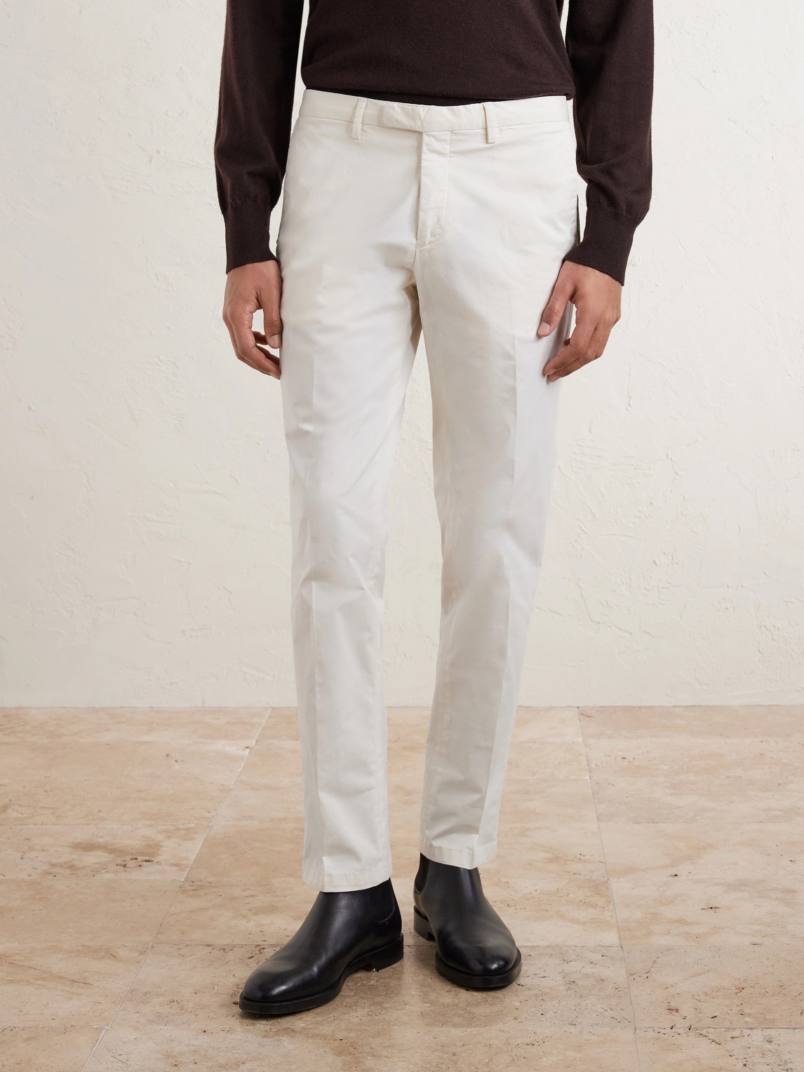  Boglioli - Tapered Cotton-blend Trousers - Men - Neutrals - It 54 