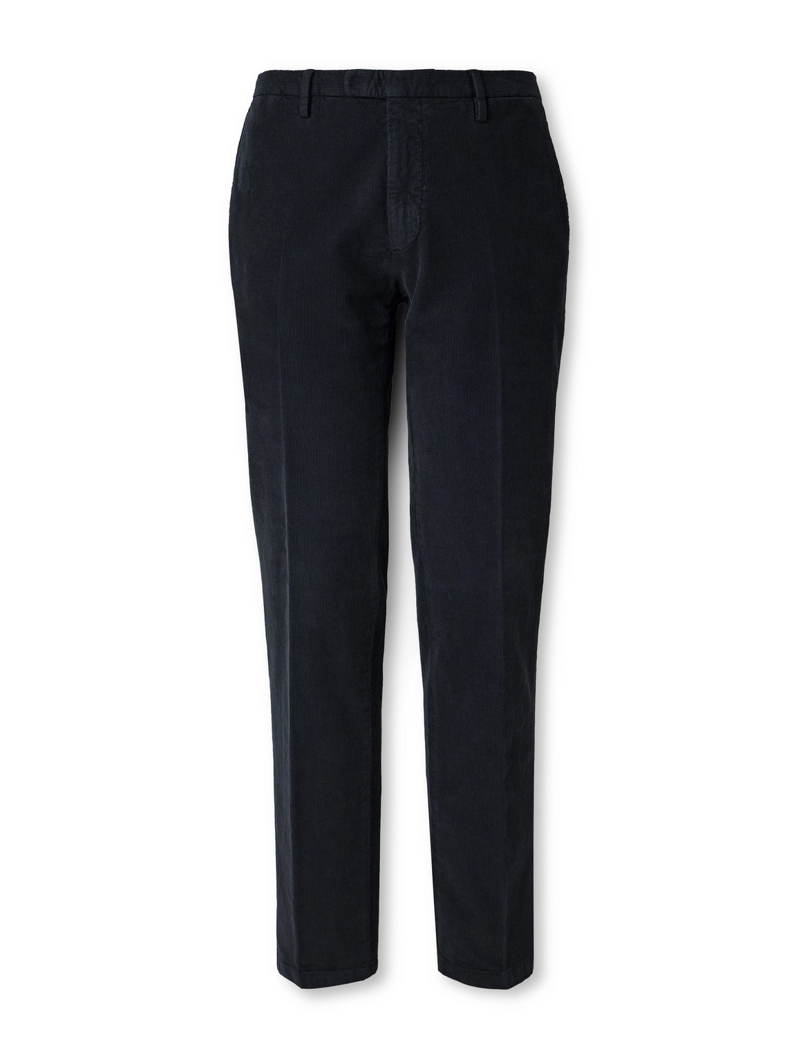 Boglioli Straight-leg Garment-dyed Cotton-blend Corduroy Trousers In Blue