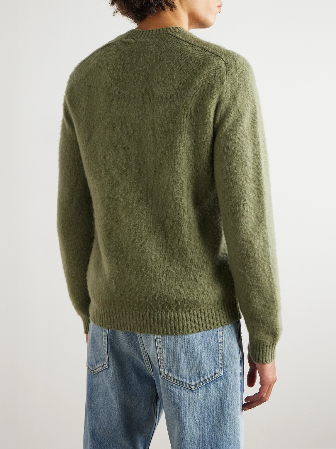 Boglioli Slim-fit Wool And Cashmere-blend Sweater In Green