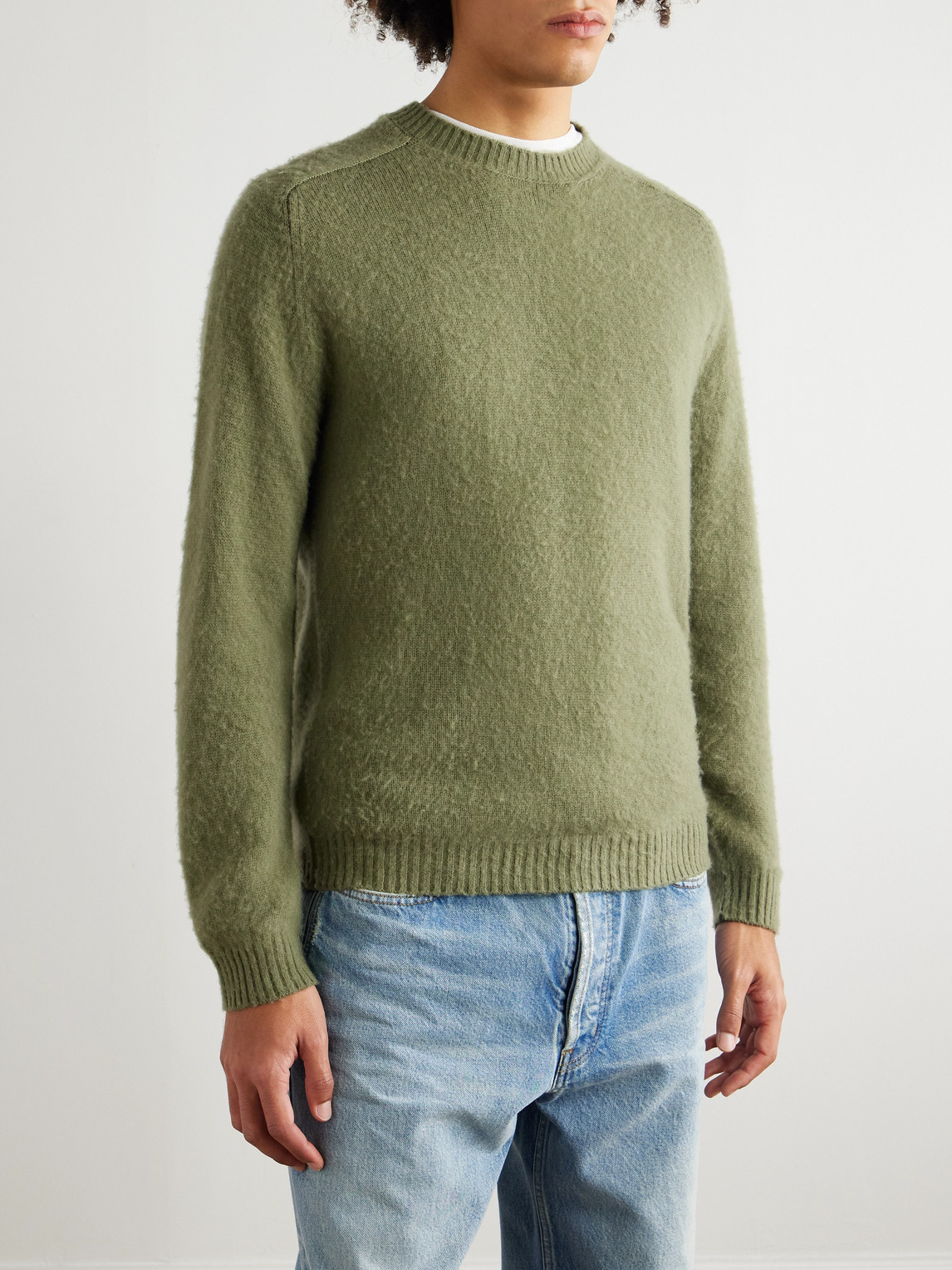 Boglioli Slim-fit Wool And Cashmere-blend Sweater In Green