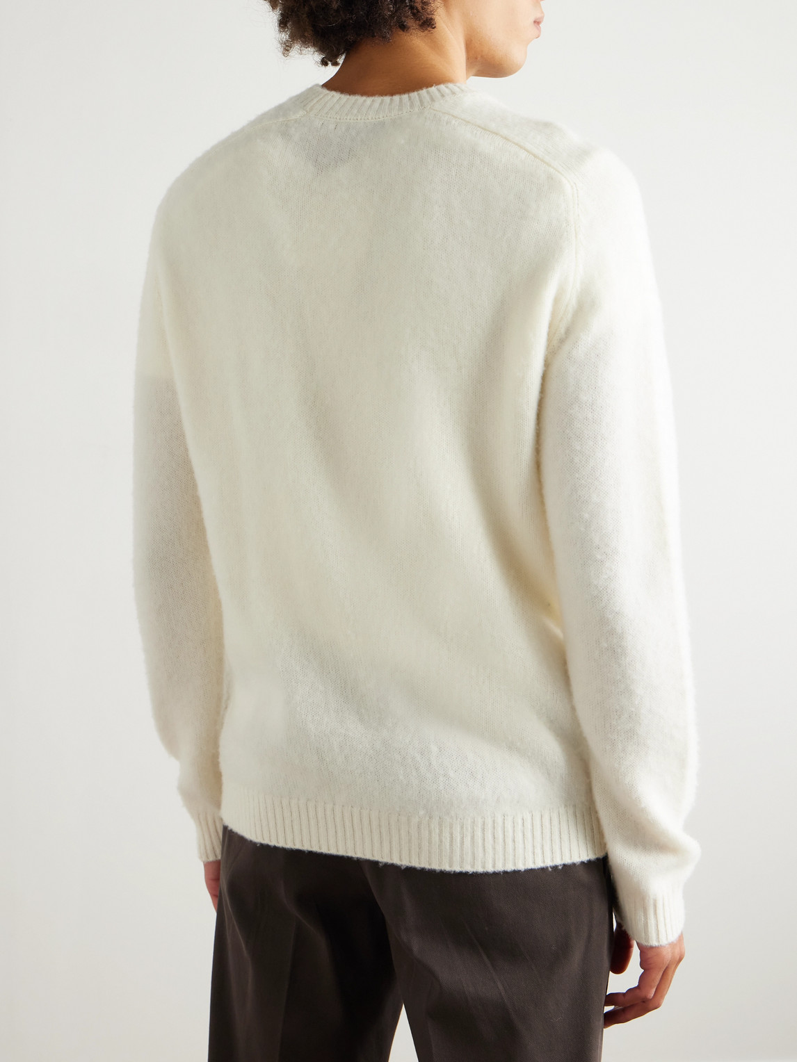 Boglioli Slim-fit Wool And Cashmere-blend Sweater In White