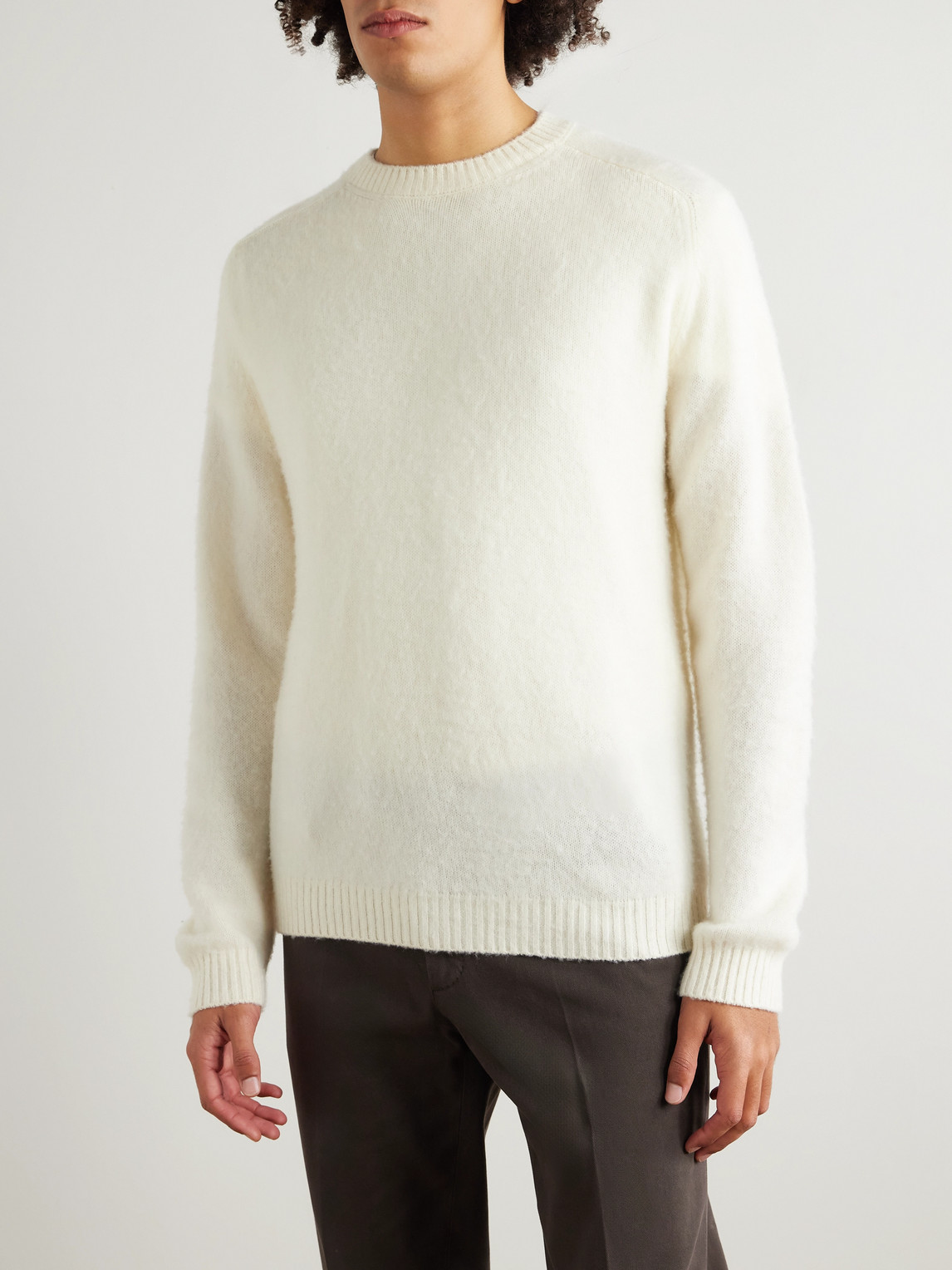 Boglioli Slim-fit Wool And Cashmere-blend Sweater In White