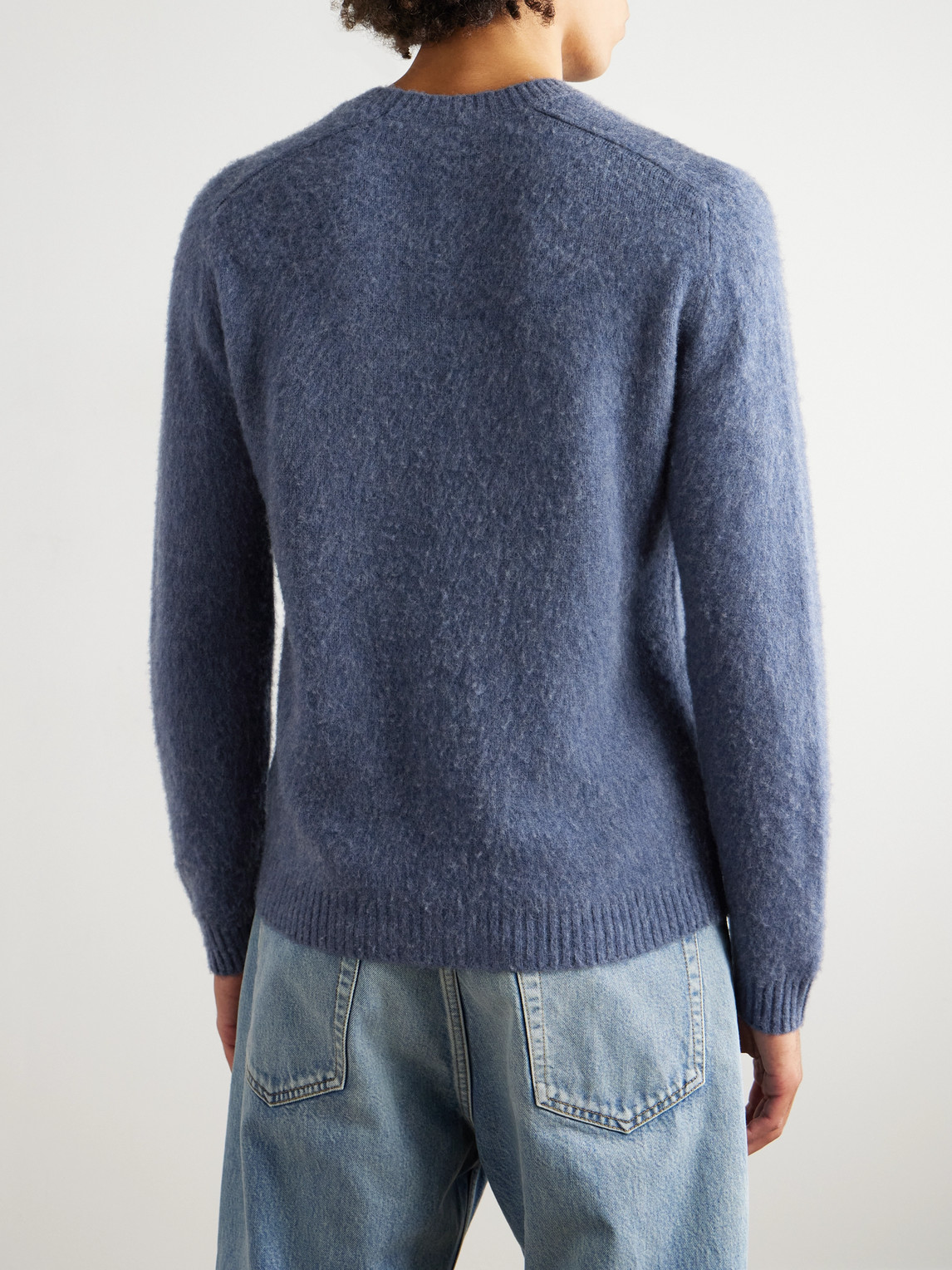 Boglioli Slim-fit Wool And Cashmere-blend Sweater In Blue
