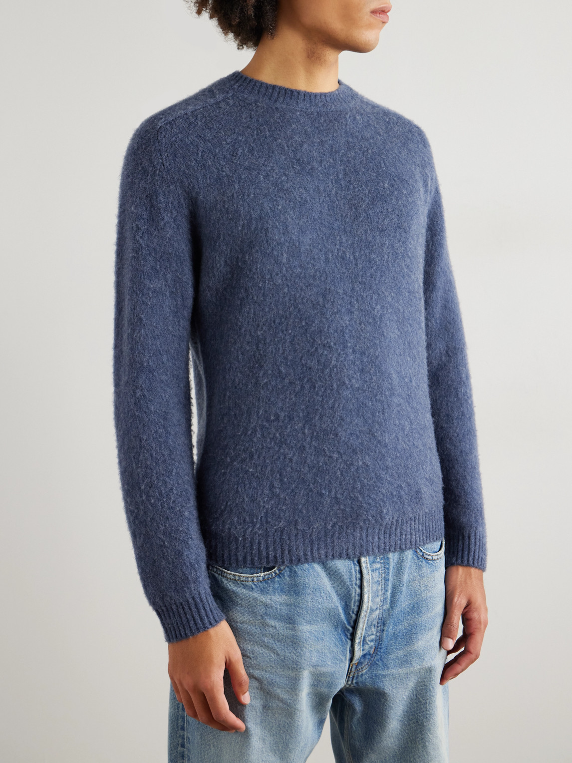 Boglioli Slim-fit Wool And Cashmere-blend Sweater In Blue