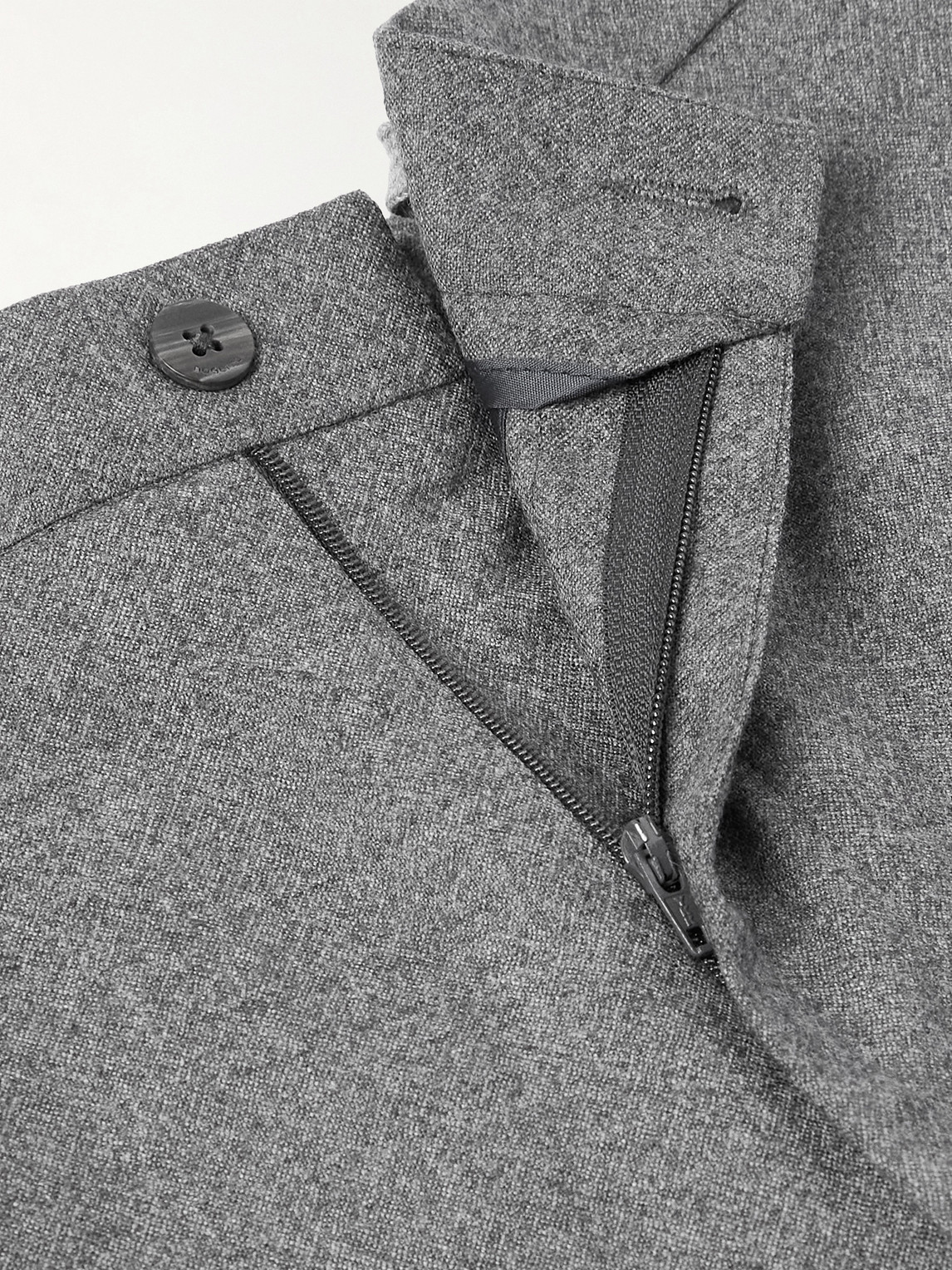 Boglioli Straight-leg Virgin Wool-flannel Drawstring Trousers In Gray