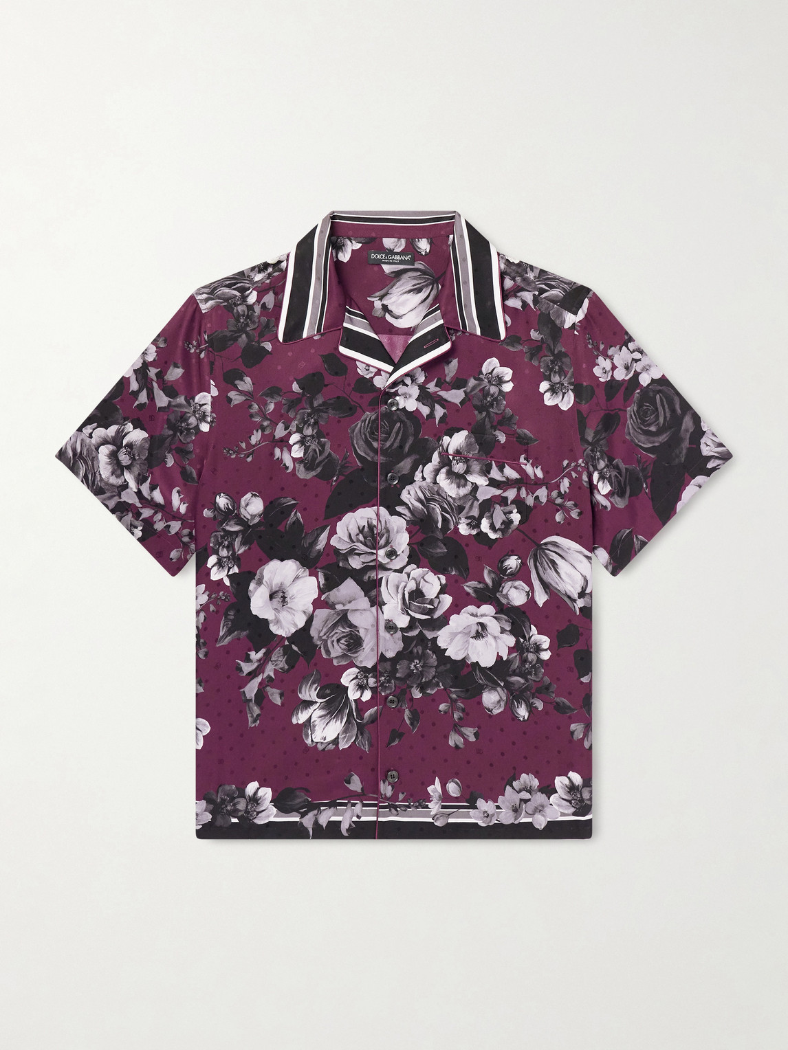 Dolce&Gabbana – Camp-Collar Floral-Print Silk-Twill Shirt