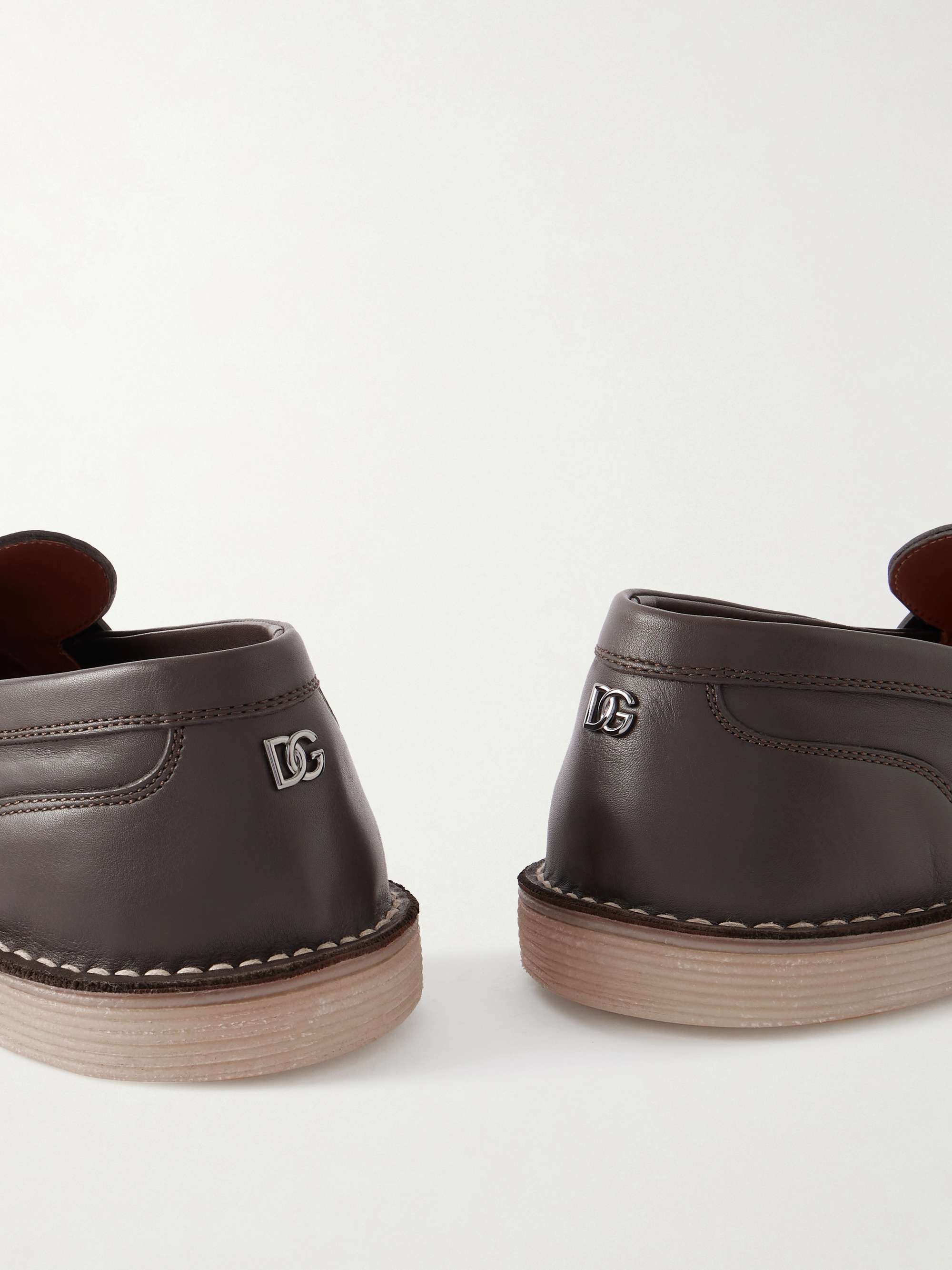 Men\'s DOLCE & GABBANA Brown Leather Loafers, 10 Dolce&Gabbana Loafer Solid Casual Shoes for Men for sale | eBay main image 3