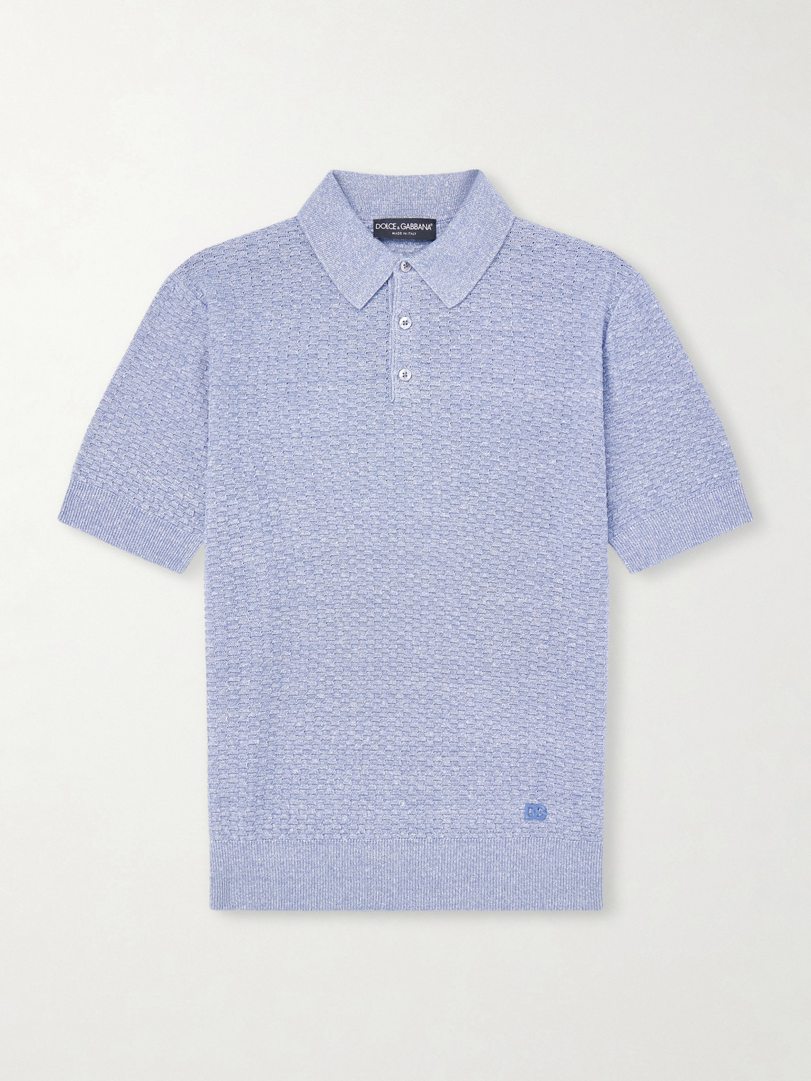 Dolce&Gabbana – Logo-Embroidered Linen-Blend Polo Shirt