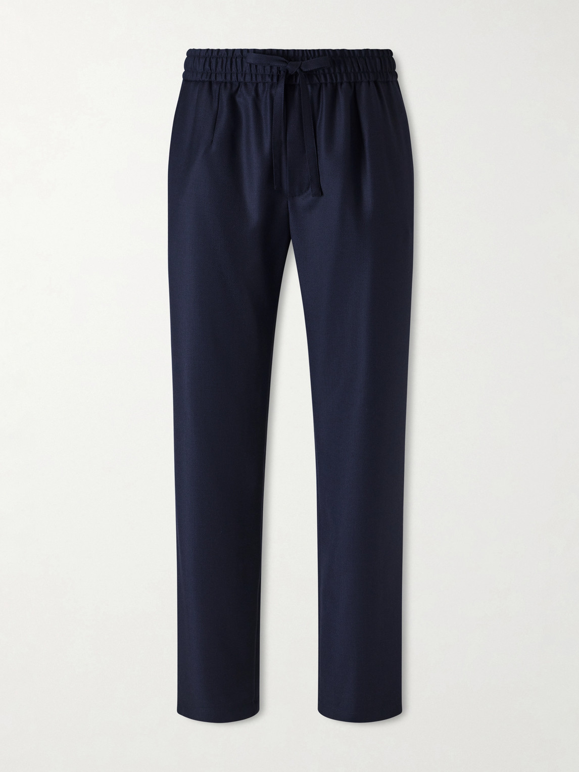 Dolce & Gabbana Straight-leg Virgin Wool Drawstring Trousers In Blue