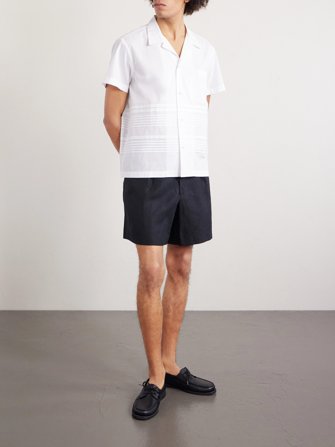 Chamomile Camp-Collar Logo-Embroidered Cotton-Poplin Shirt
