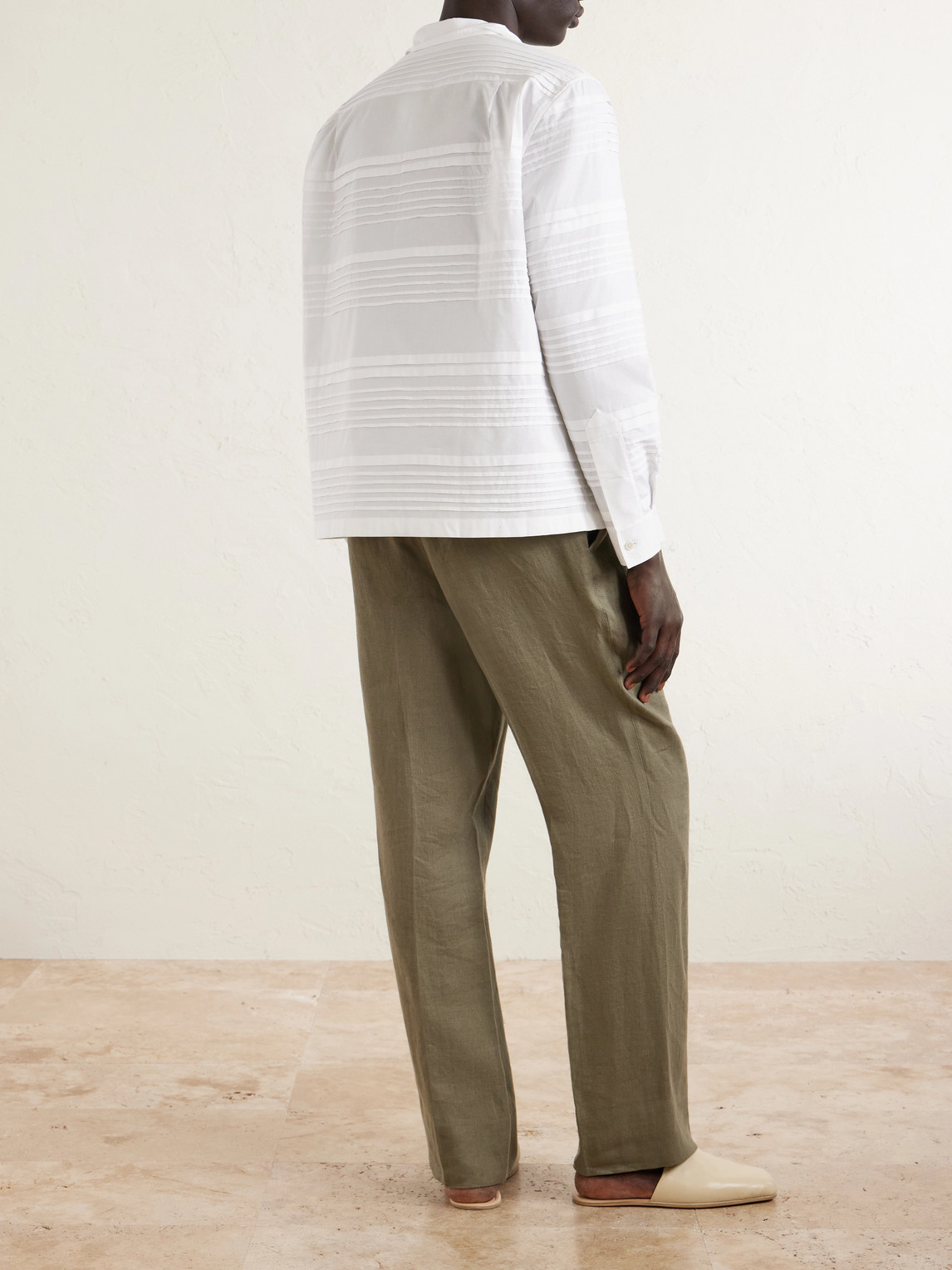 Chamomile Camp-Collar Logo-Embroidered Cotton-Poplin Shirt