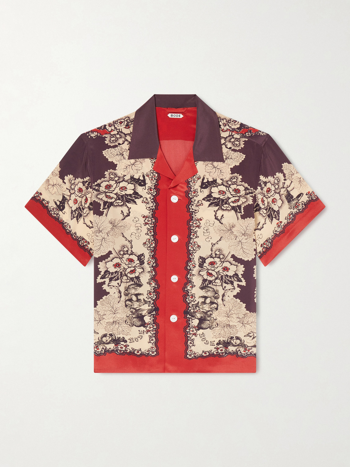 BODE Storybook Camp-Collar Printed Silk Shirt - Men