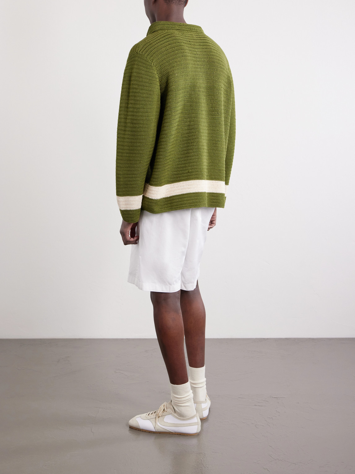 Bode Green Crochet Marsh Shirt In Green