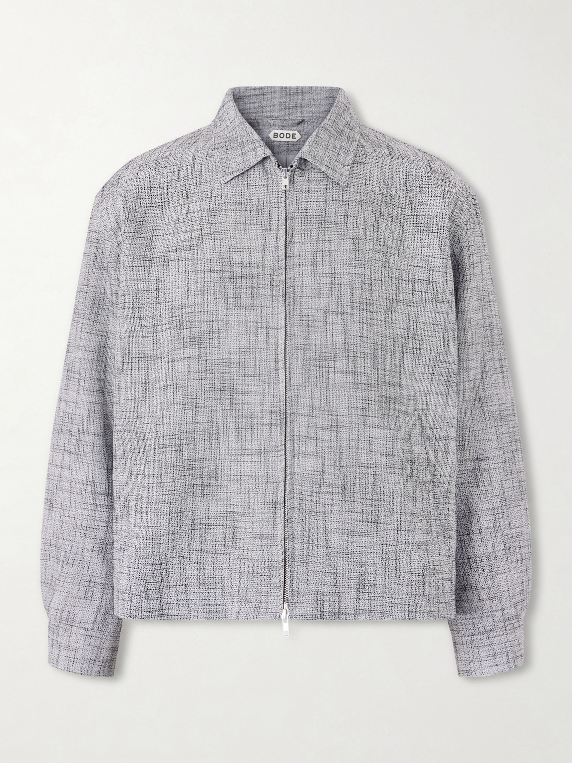 Bode Static Ohio Linen-blend Jacket In Gray
