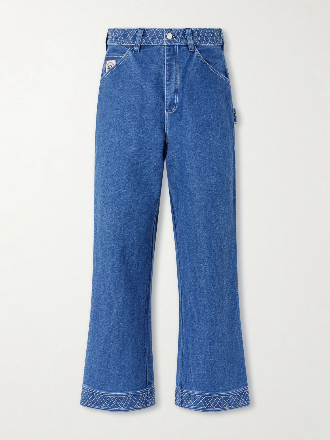 Bode Knolly Brook Straight-leg Embroidered Jeans In Blue