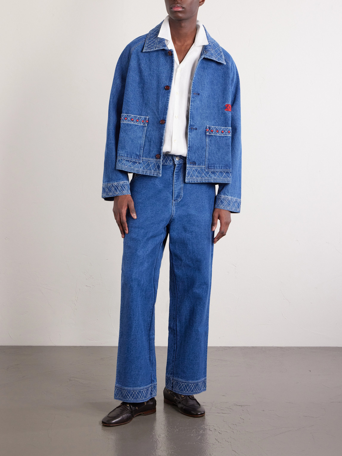 Knolly Brook Straight-Leg Embroidered Jeans