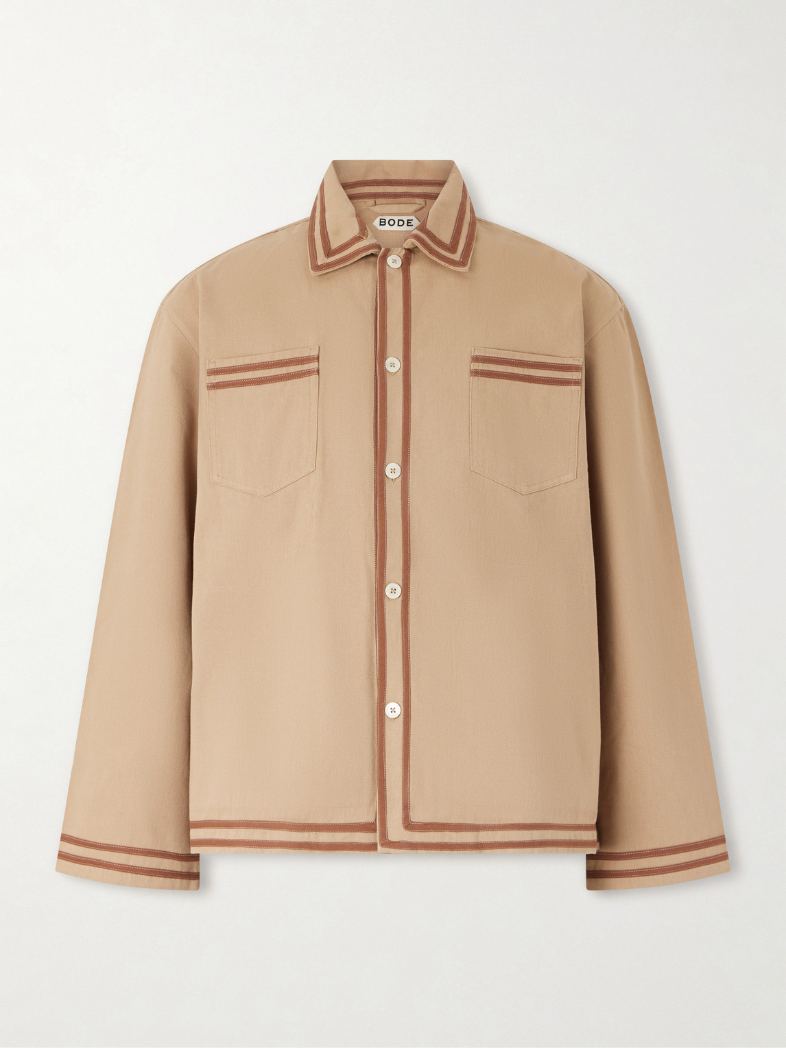 Bode Canteen Cotton-twill Overshirt In Neutral