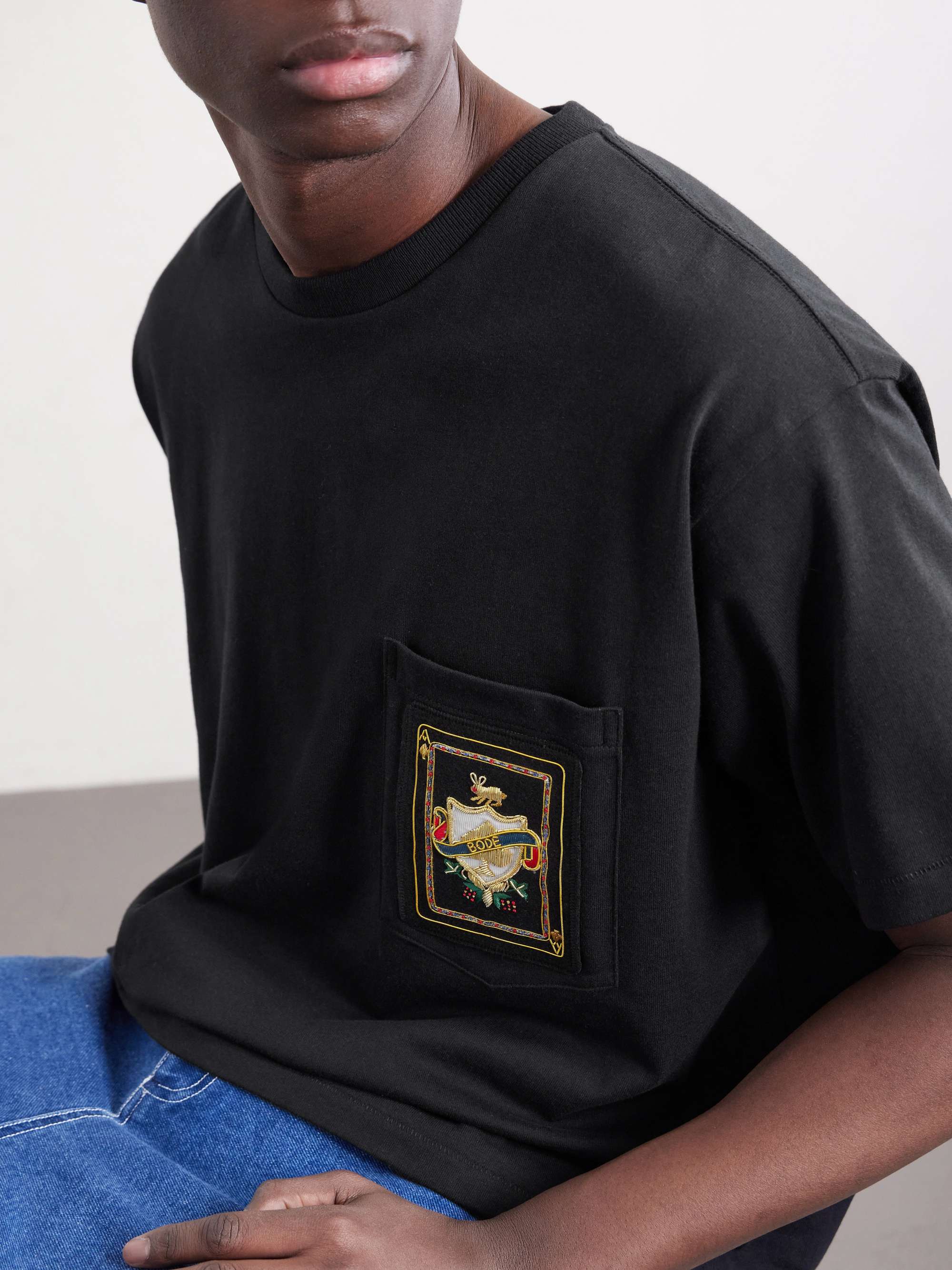 BODE Logo-Appliquéd Cotton-Jersey T-Shirt for Men | MR PORTER