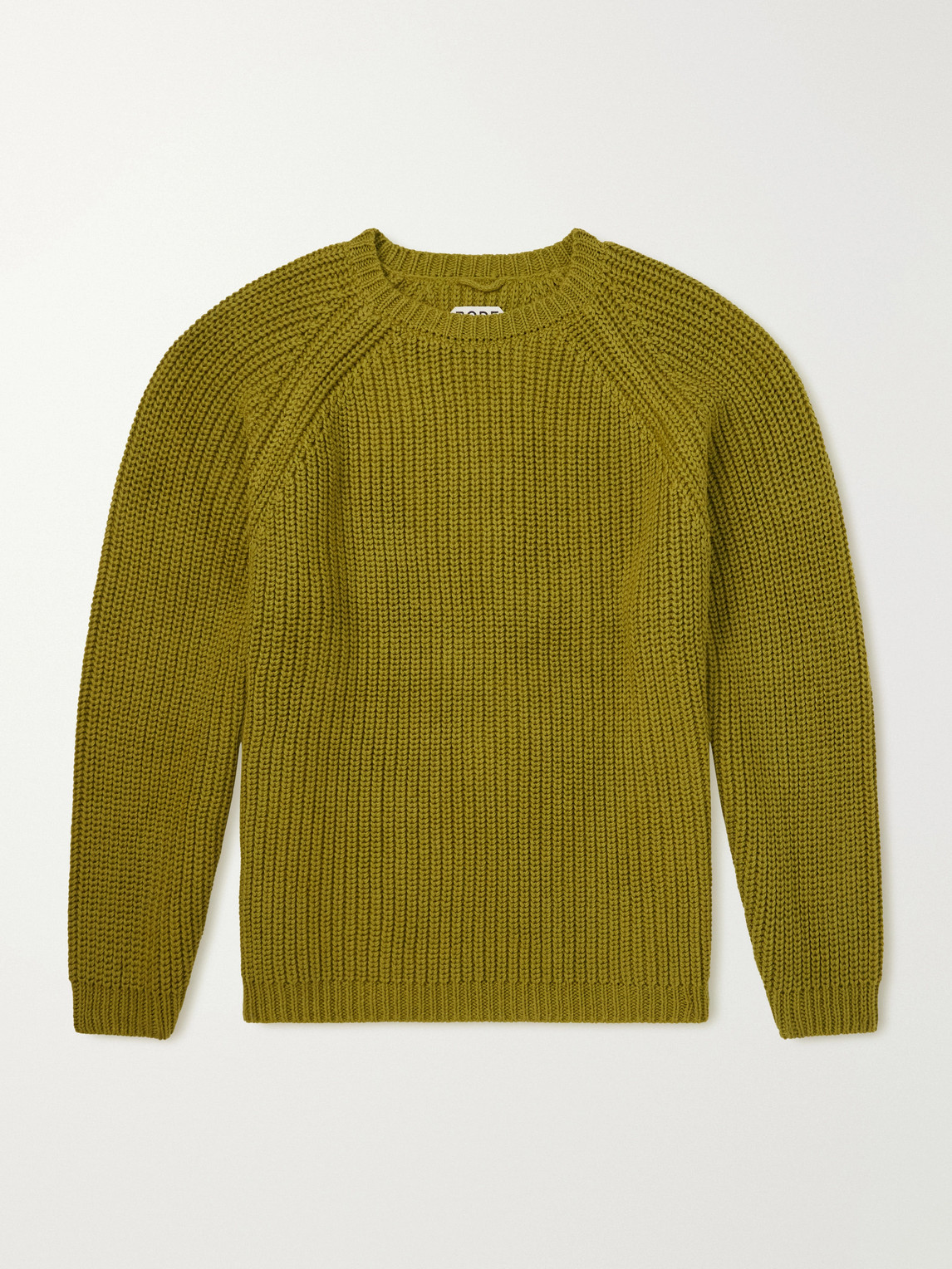 Bode Merton Cotton And Wool-blend Sweater In Green
