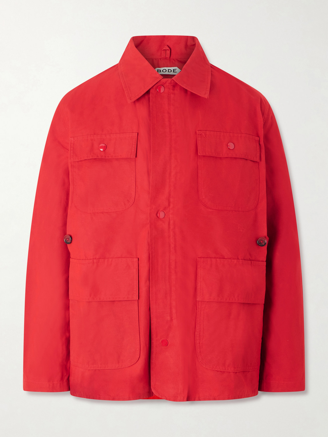 Bode Hunting Waxed-cotton Jacket In Red
