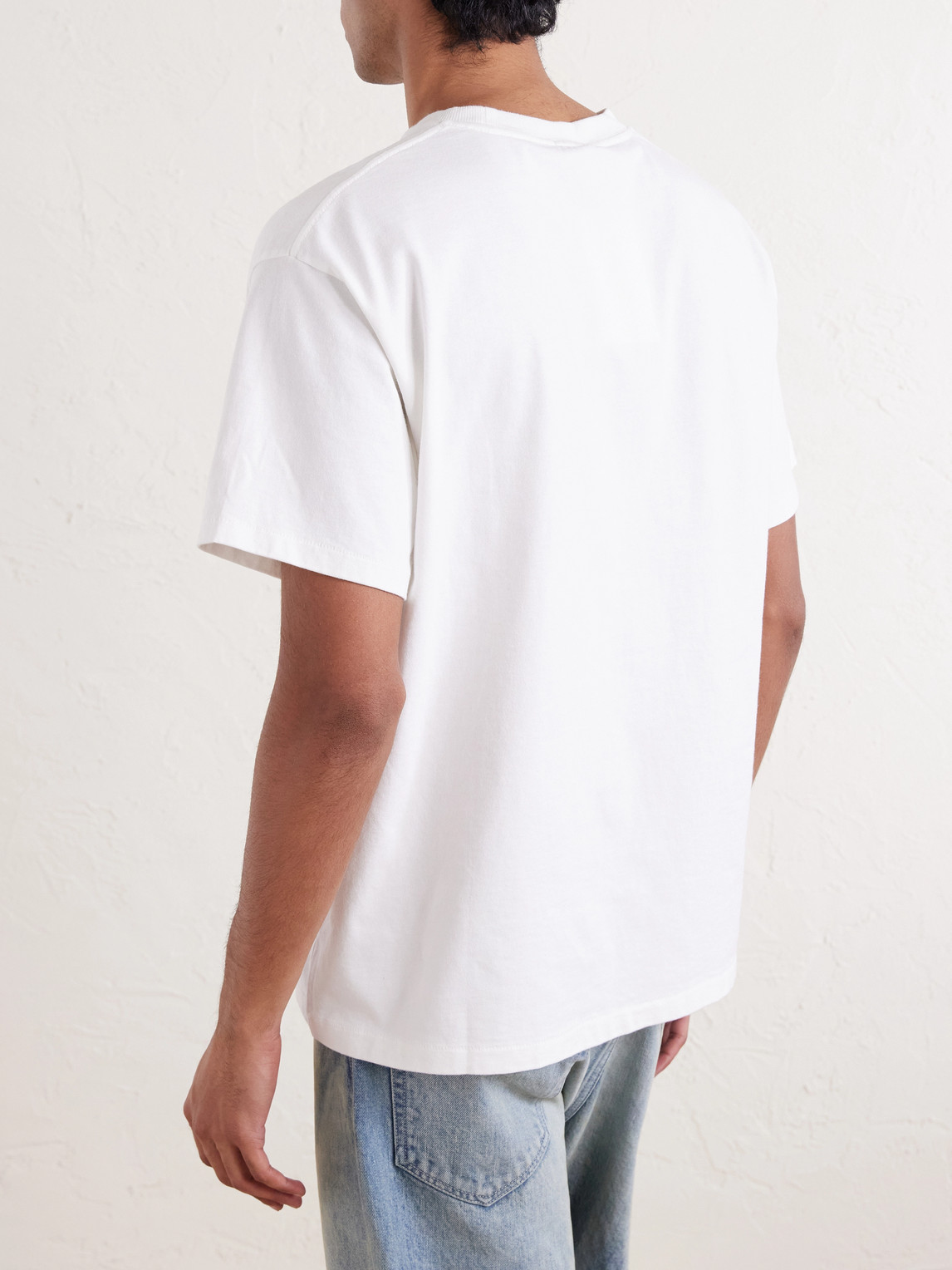 Bode Embroidered Logo Cotton T-shirt With Chest Patch Pocket In Neutral