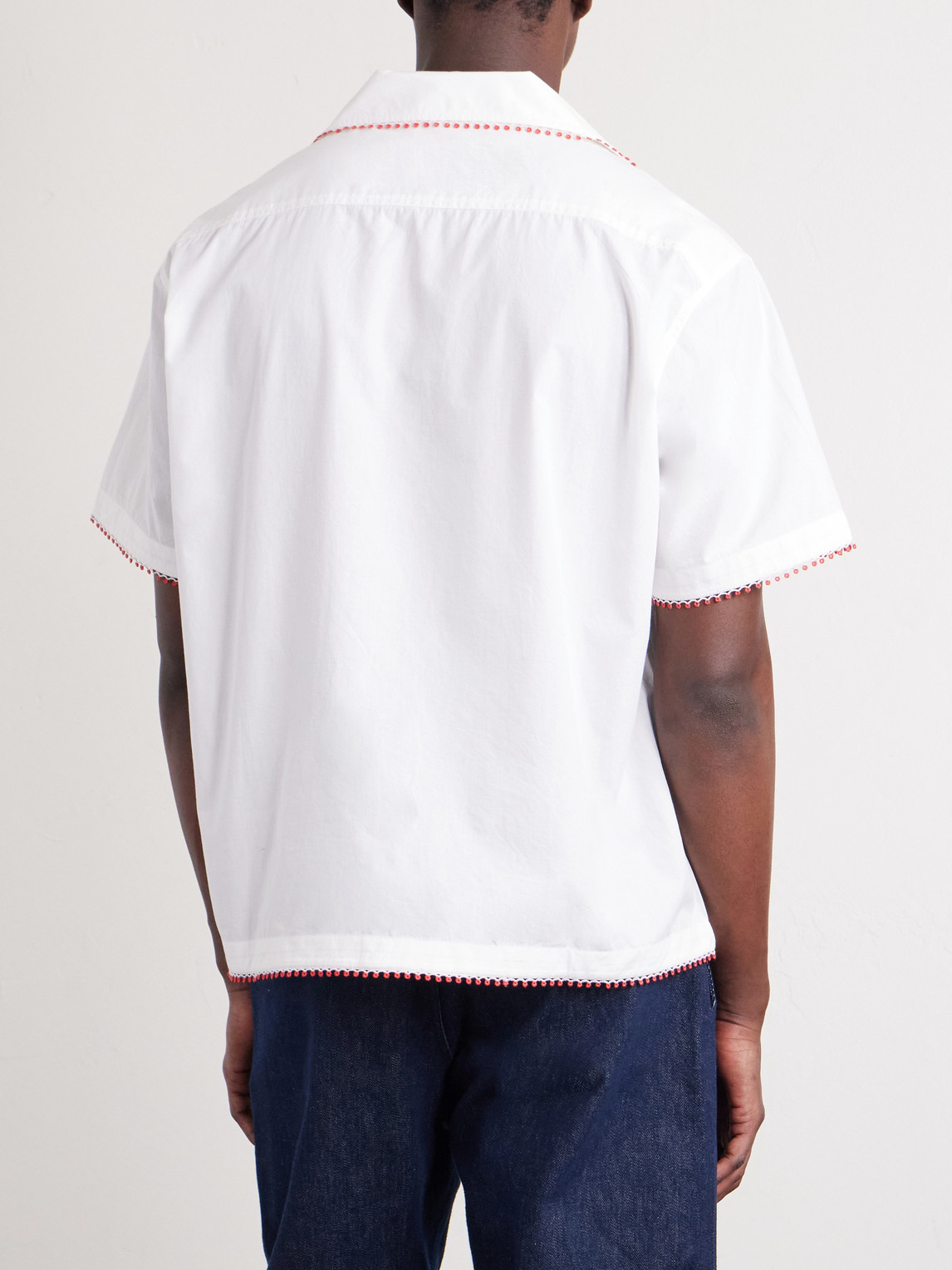 Redbud Camp-Collar Logo-Embroidered Cotton Shirt