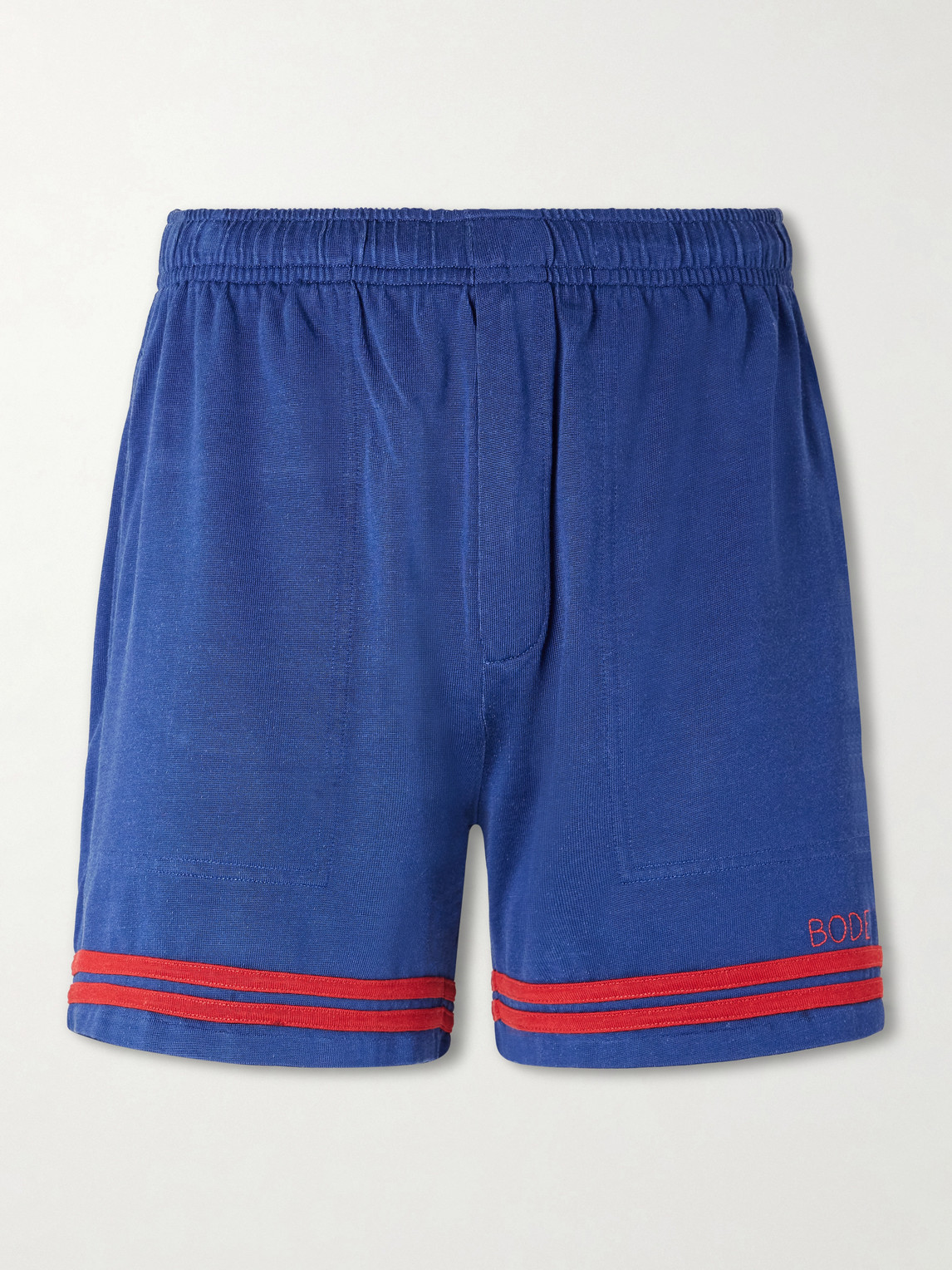 BODE Lakewood Straight-Leg Logo-Embroidered Striped Jersey Shorts - Men