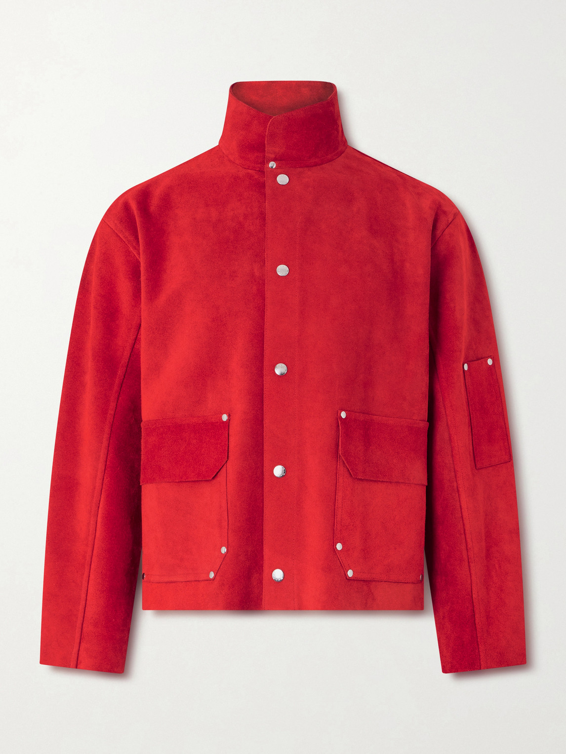 Bode Welding Suede Jacket In Red