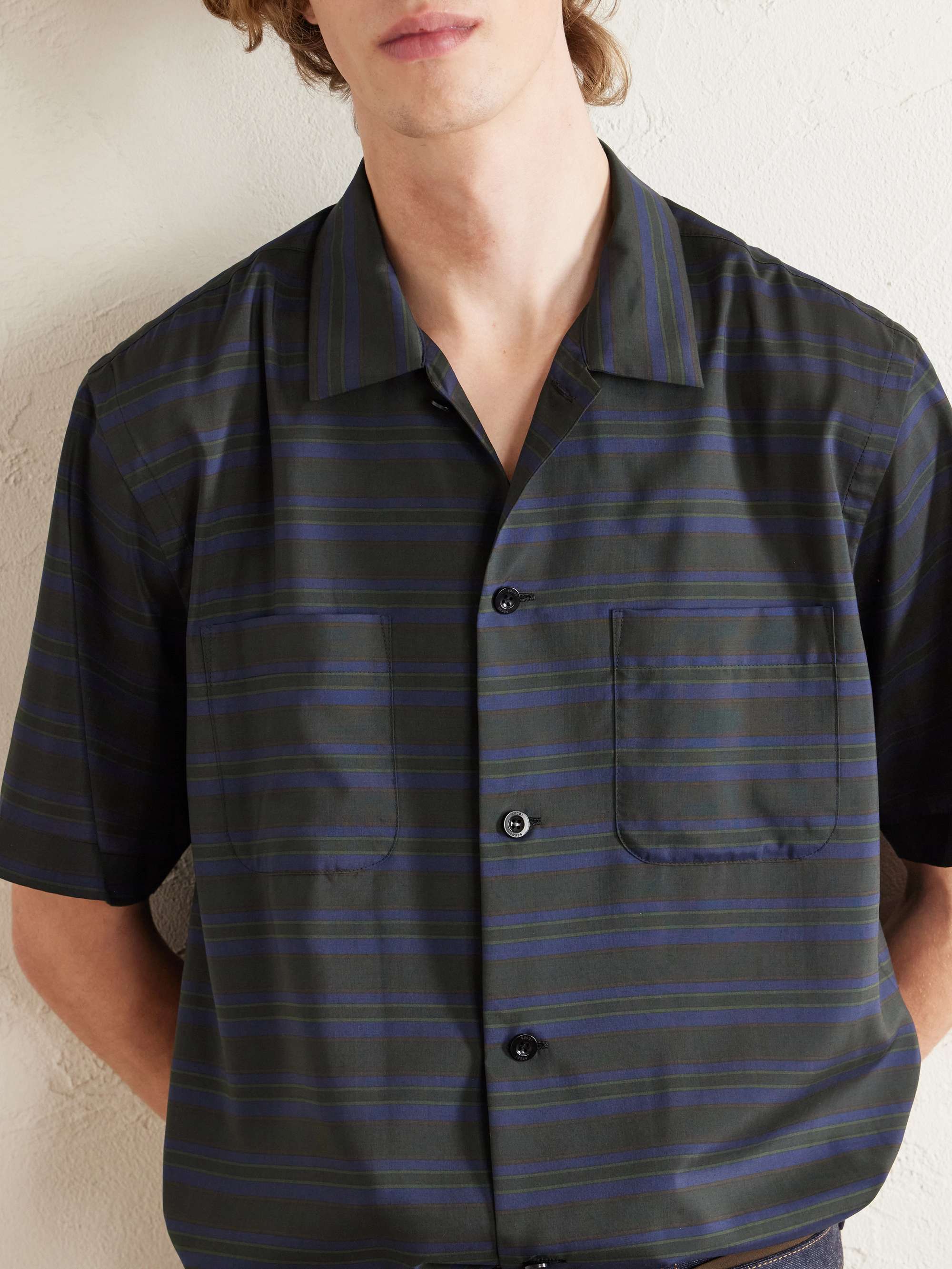 SACAI Striped Satin Shirt for Men | MR PORTER