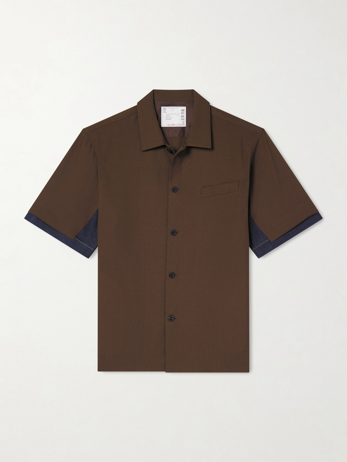 Sacai Denim-Trimmed Woven Shirt - Men