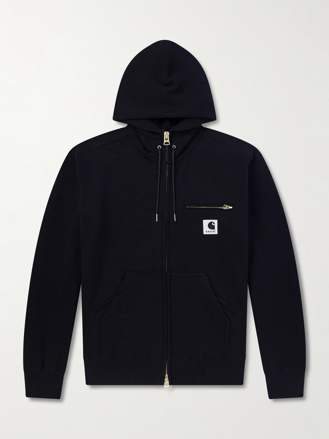 Sacai Carhartt WIP Logo-Appliquéd Cotton-Jersey Zip-Up Hoodie - Men