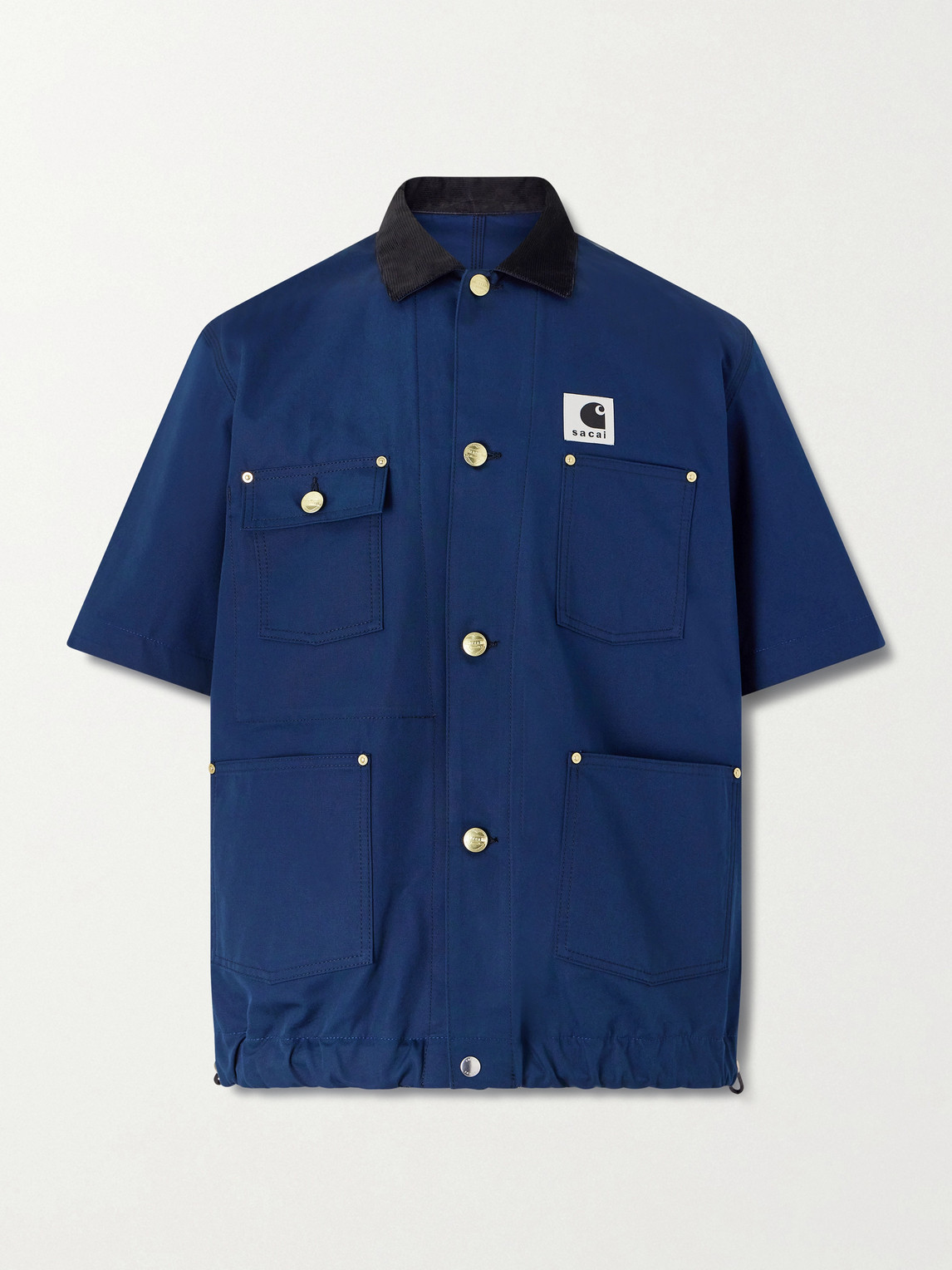 Sacai Carhartt WIP Logo-Appliquéd Corduroy-Trimmed Cotton-Canvas Shirt - Men